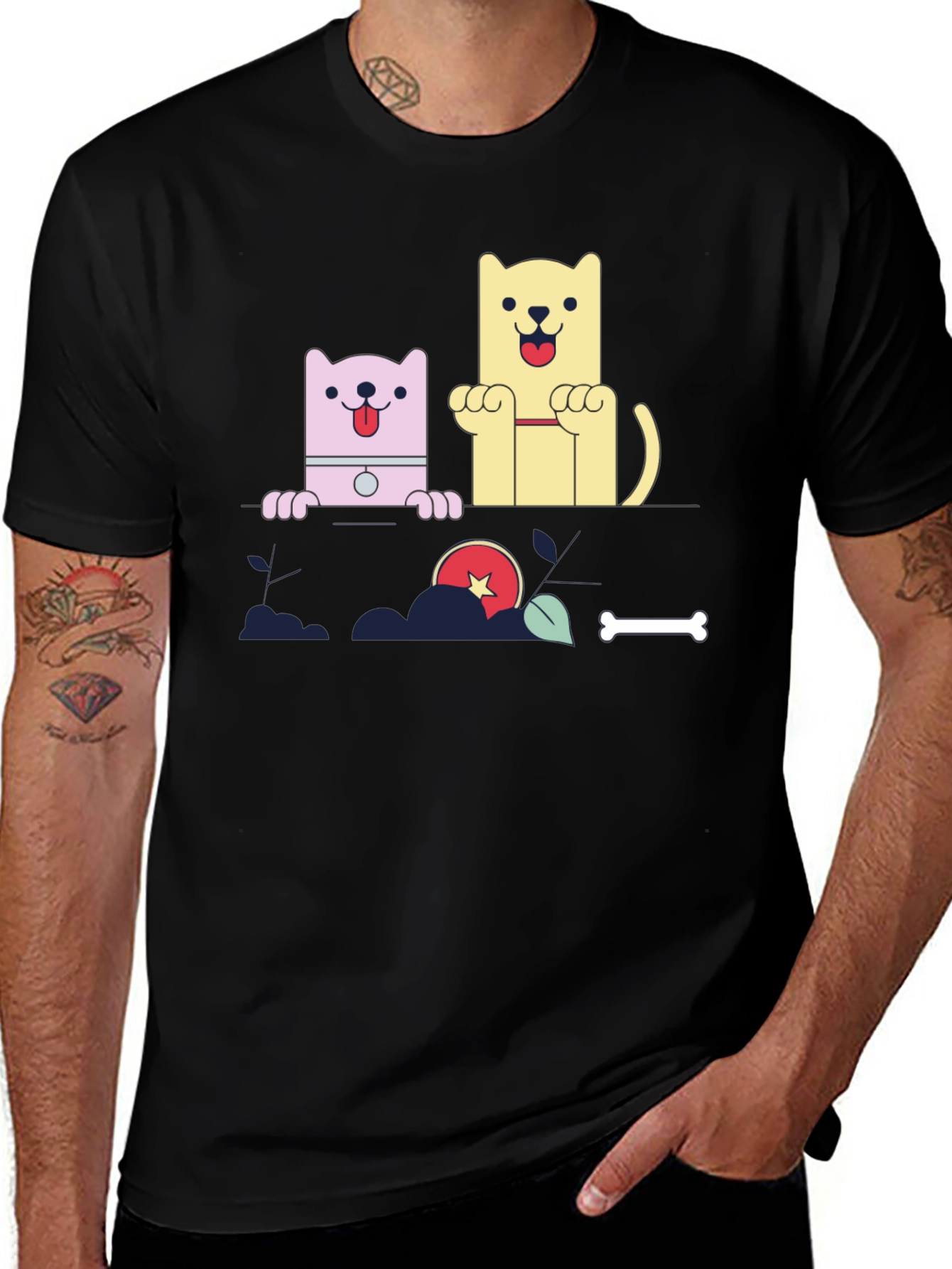 Variant 2 of Cartoon Dog Graphic Tee - Cute Pet Lover Shirt