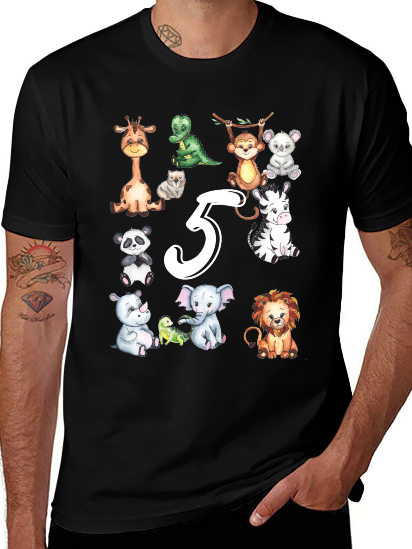 Variant 17 of Cute Animals 5th Birthday T-Shirt