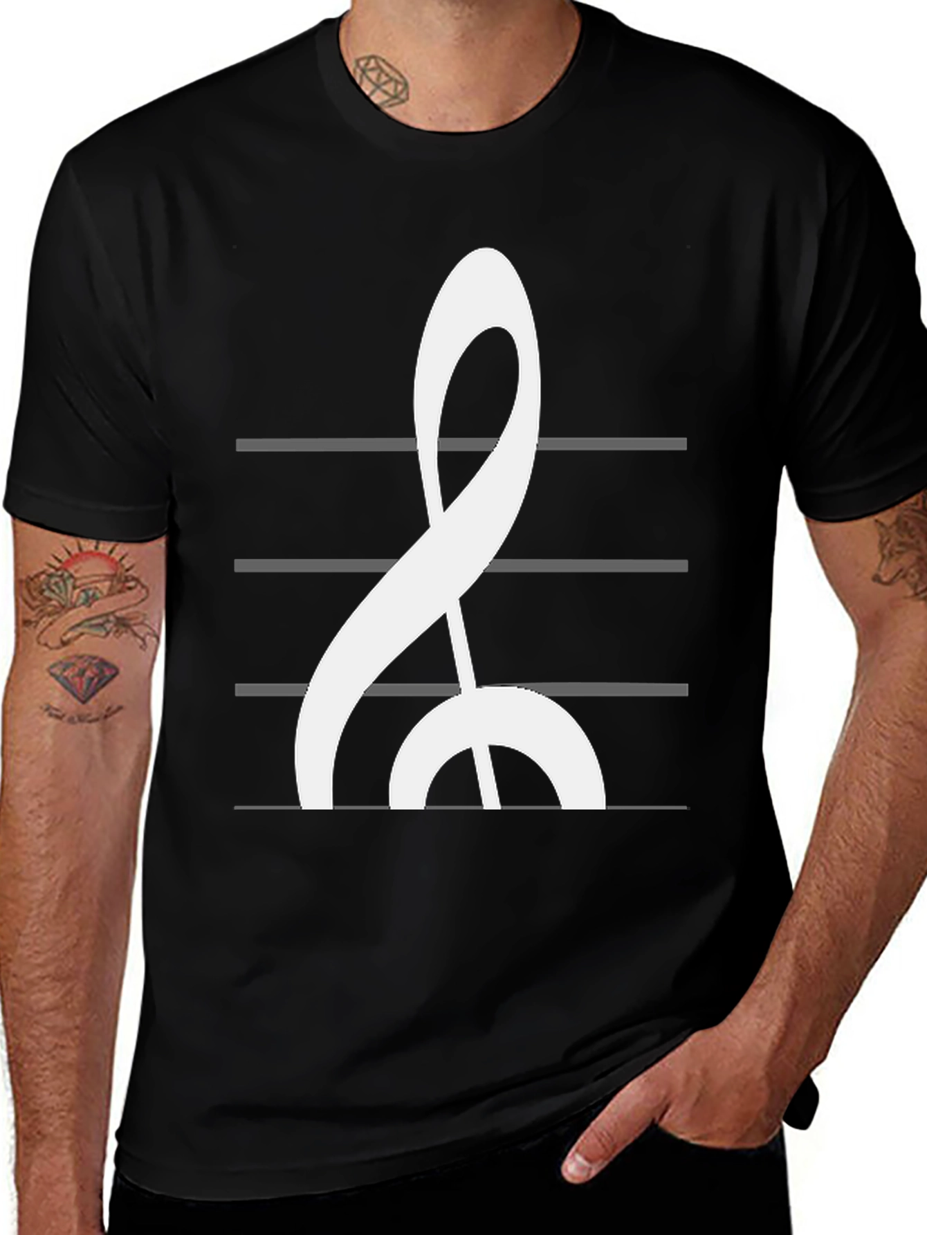 Variant 8 of Musical Treble Clef Graphic Tee
