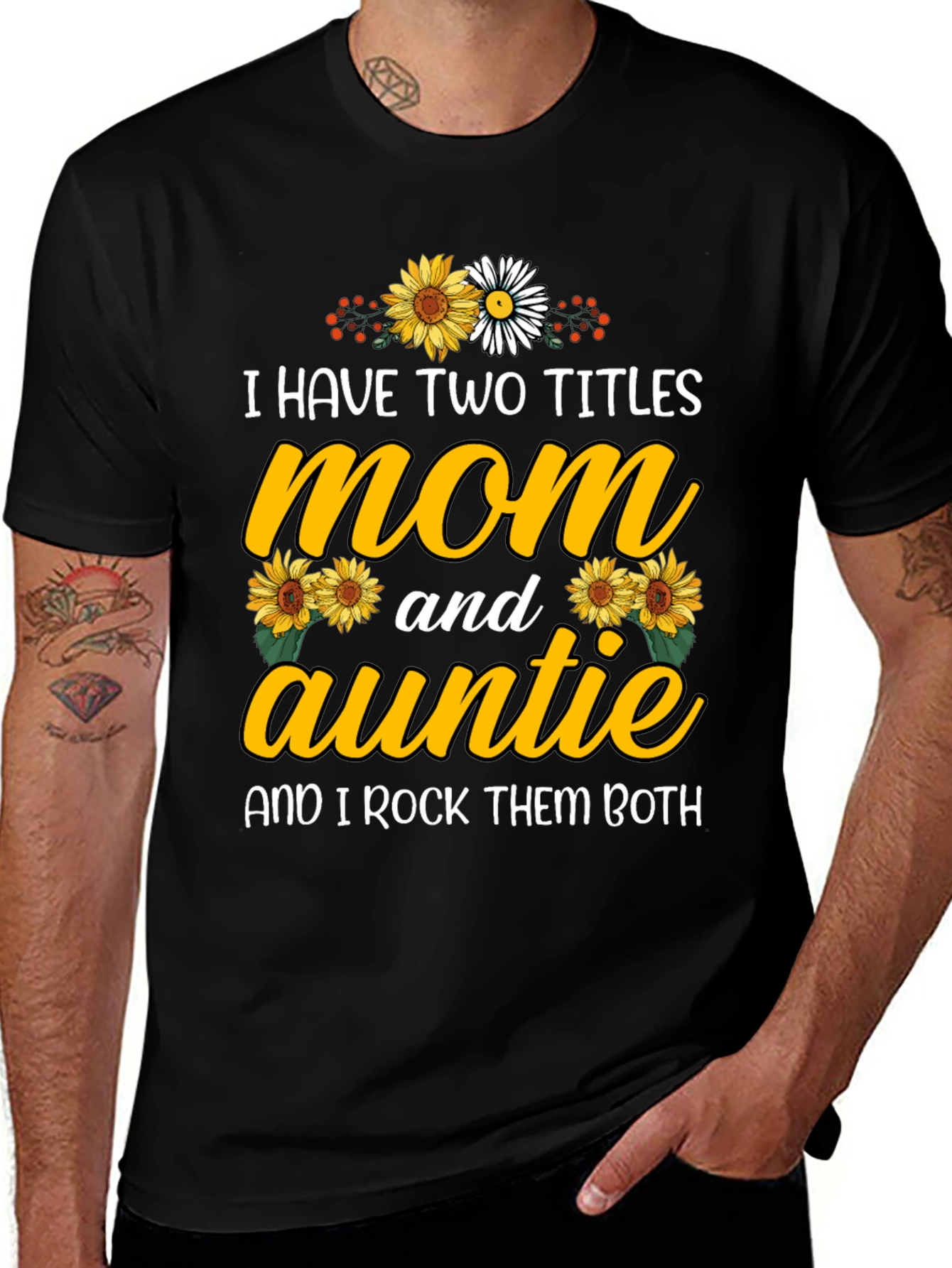 Variant 10 of Mom and Auntie Sunflower Graphic Tee