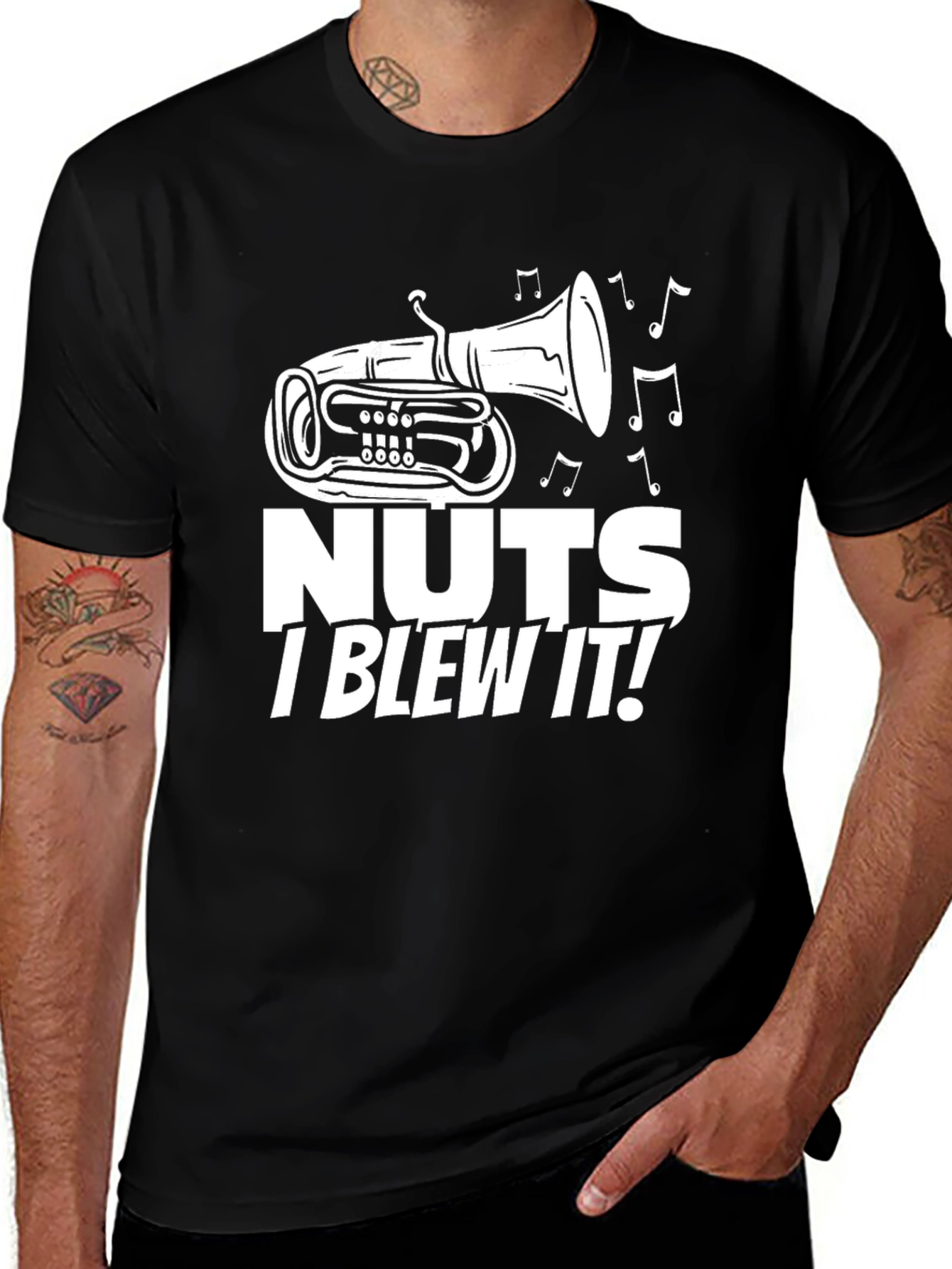 Variant 12 of Nuts I Blew It! Black Graphic T-Shirt
