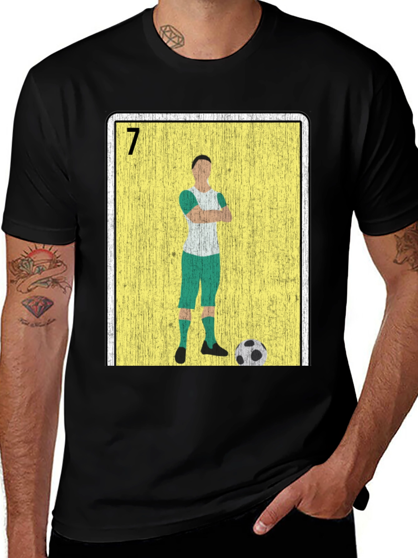 Variant 13 of Soccer Player Loteria Card Graphic T-Shirt