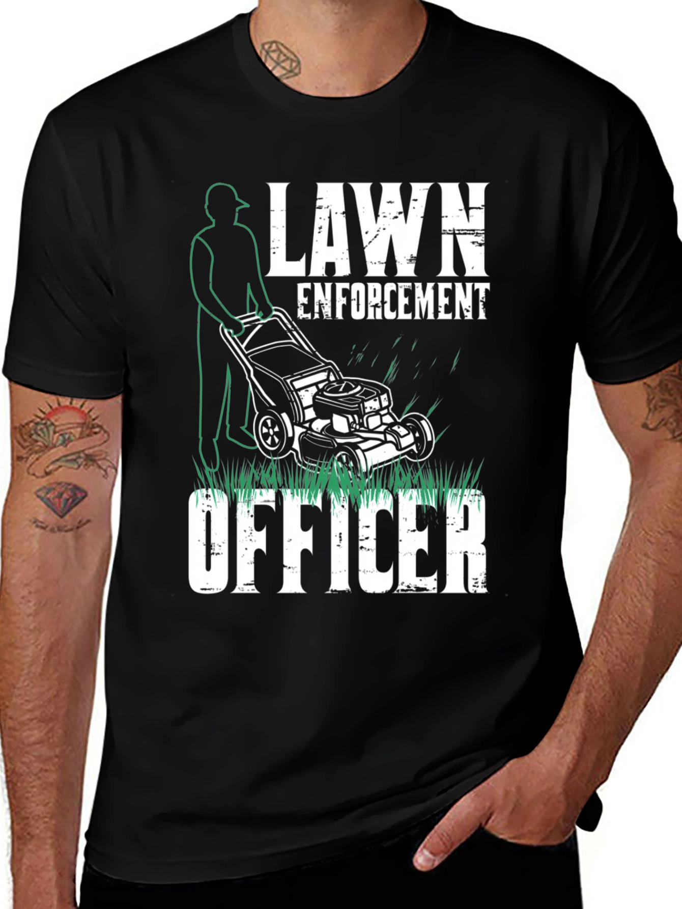 Variant 21 of Lawn Enforcement Officer Graphic T-Shirt