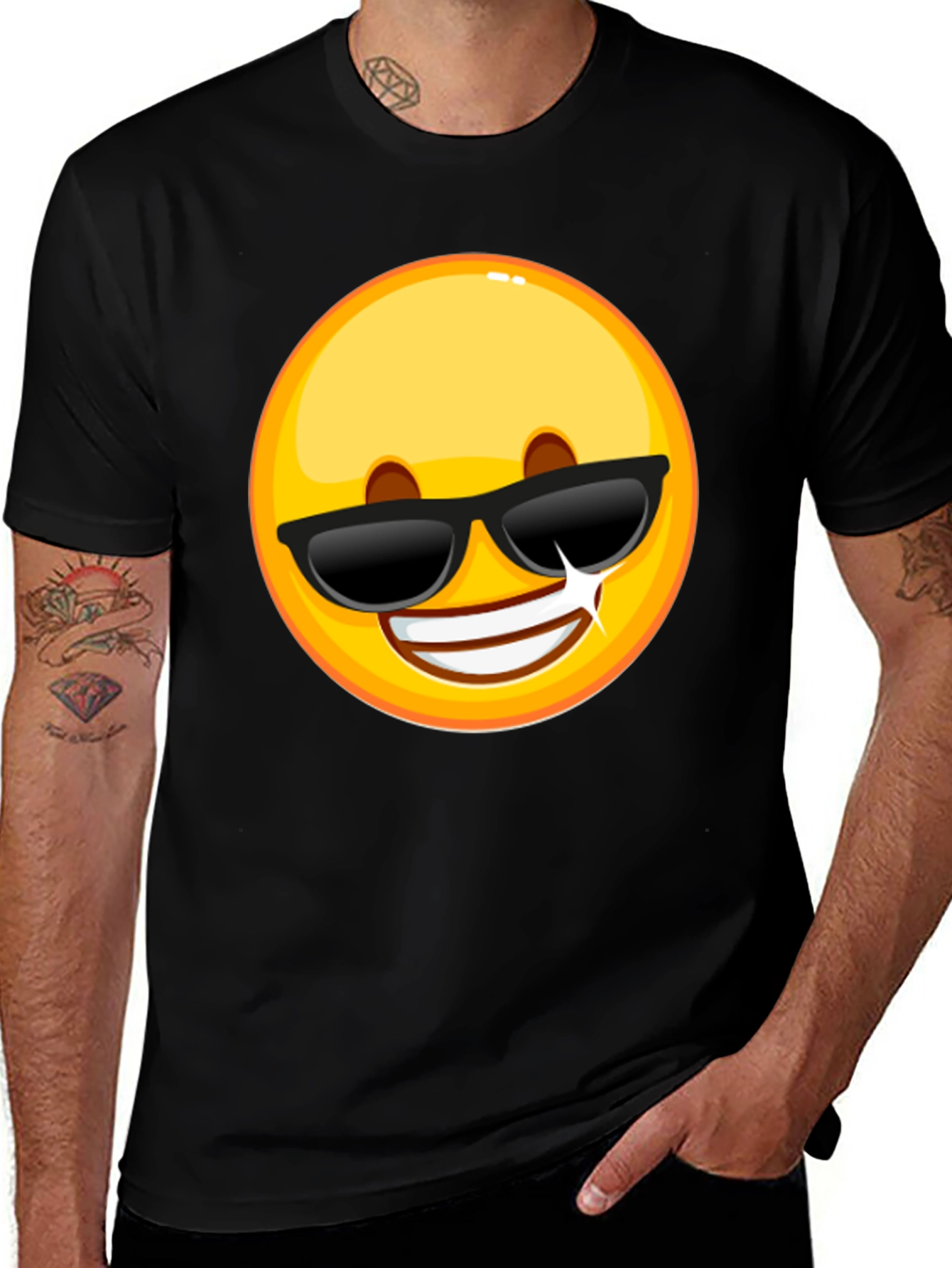 Variant 20 of Cool Emoji T-Shirt - Black Graphic Tee