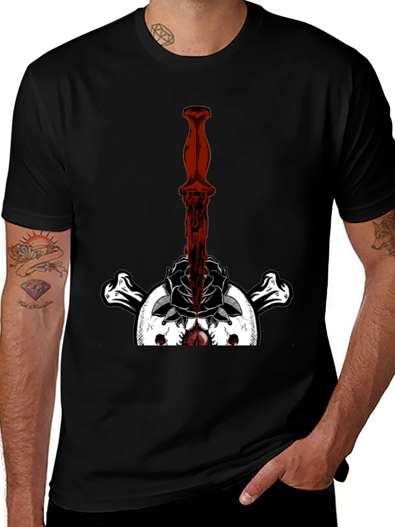 Variant 20 of Skull & Dagger Graphic T-Shirt