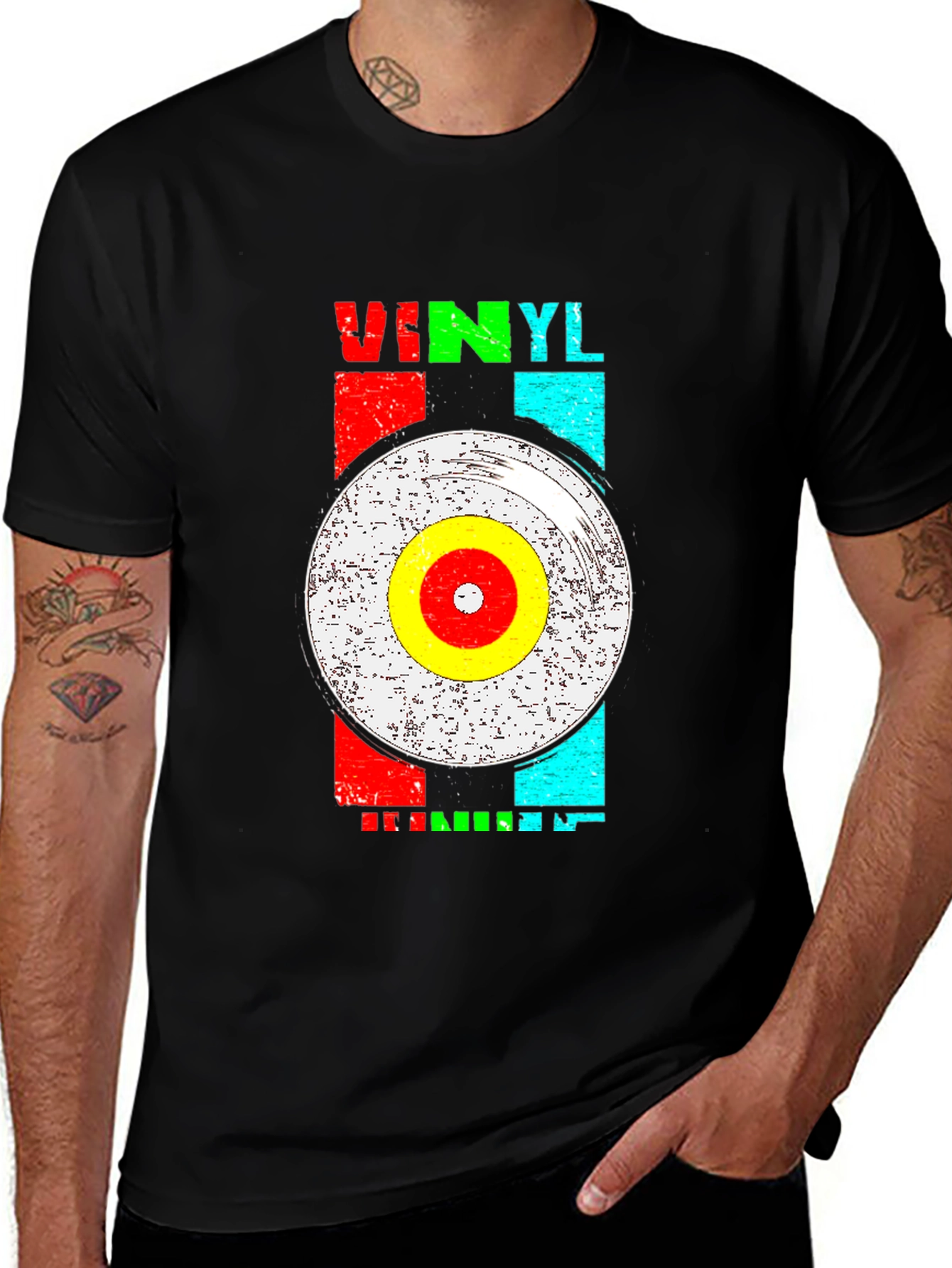 Variant 2 of Retro Vinyl Record Graphic T-Shirt