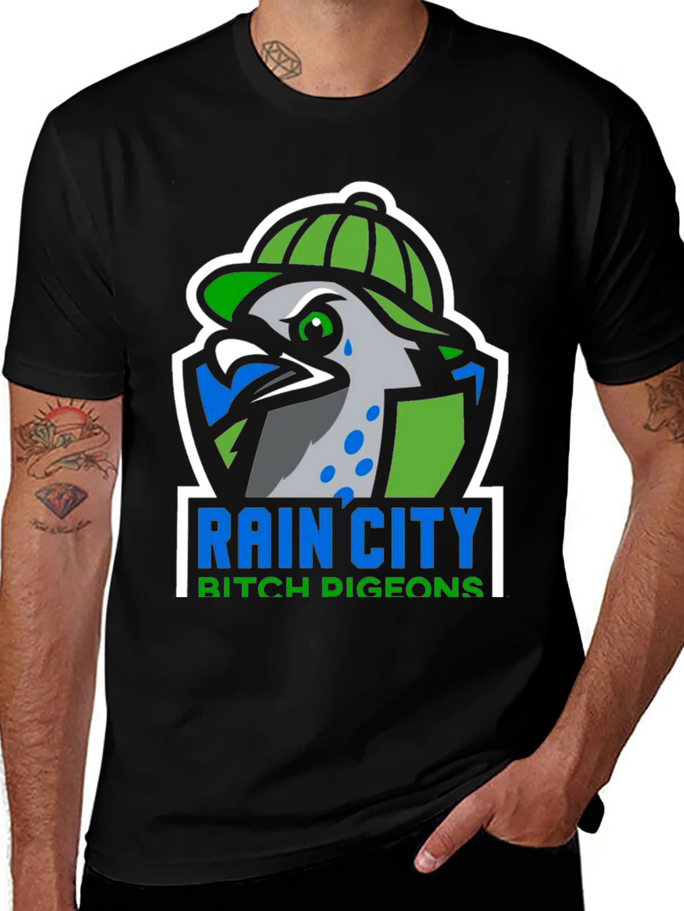 Variant 12 of Rain City B*tch Pigeons Graphic T-Shirt