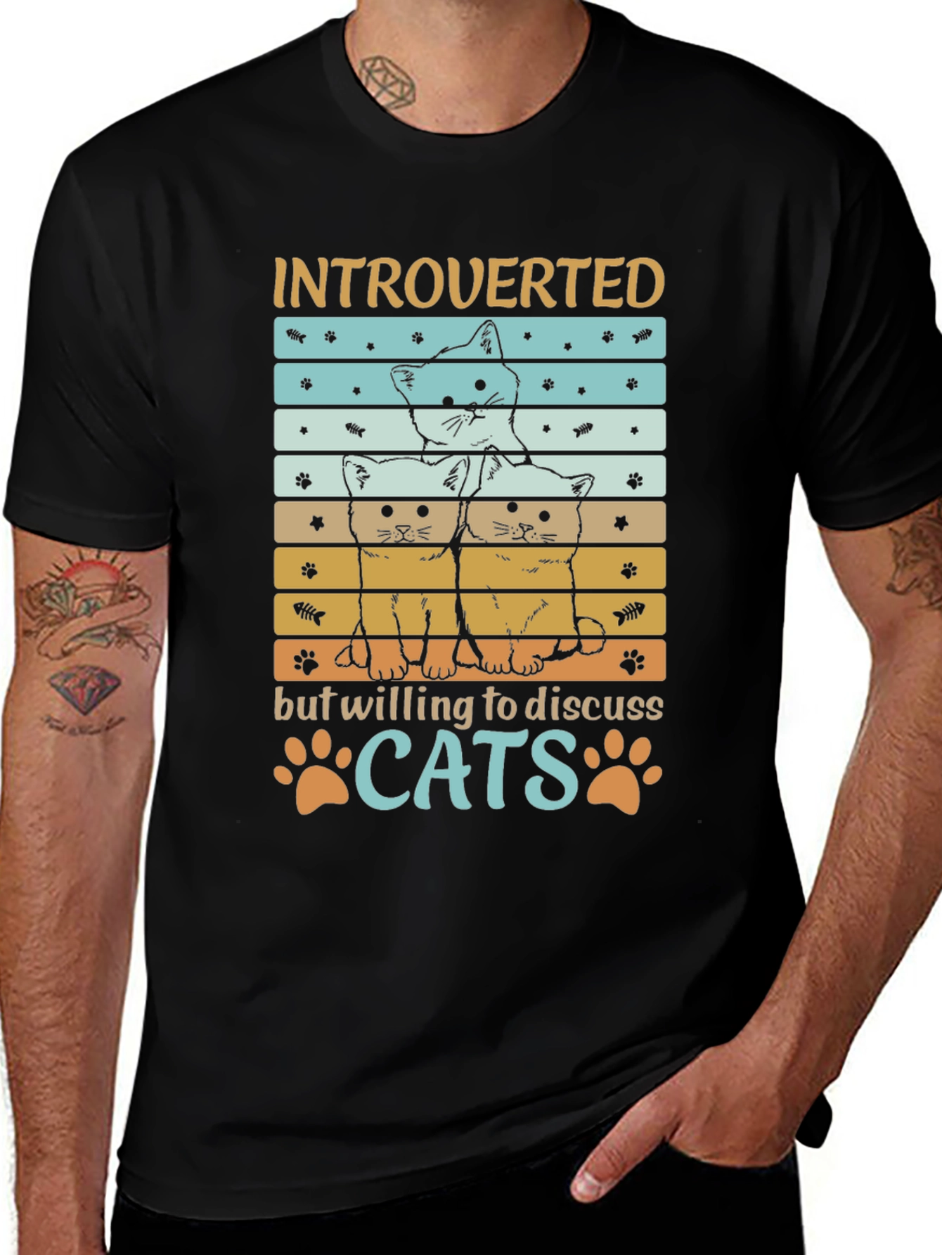 Variant 26 of Introverted Cats Graphic Tee - Soft Cotton Blend