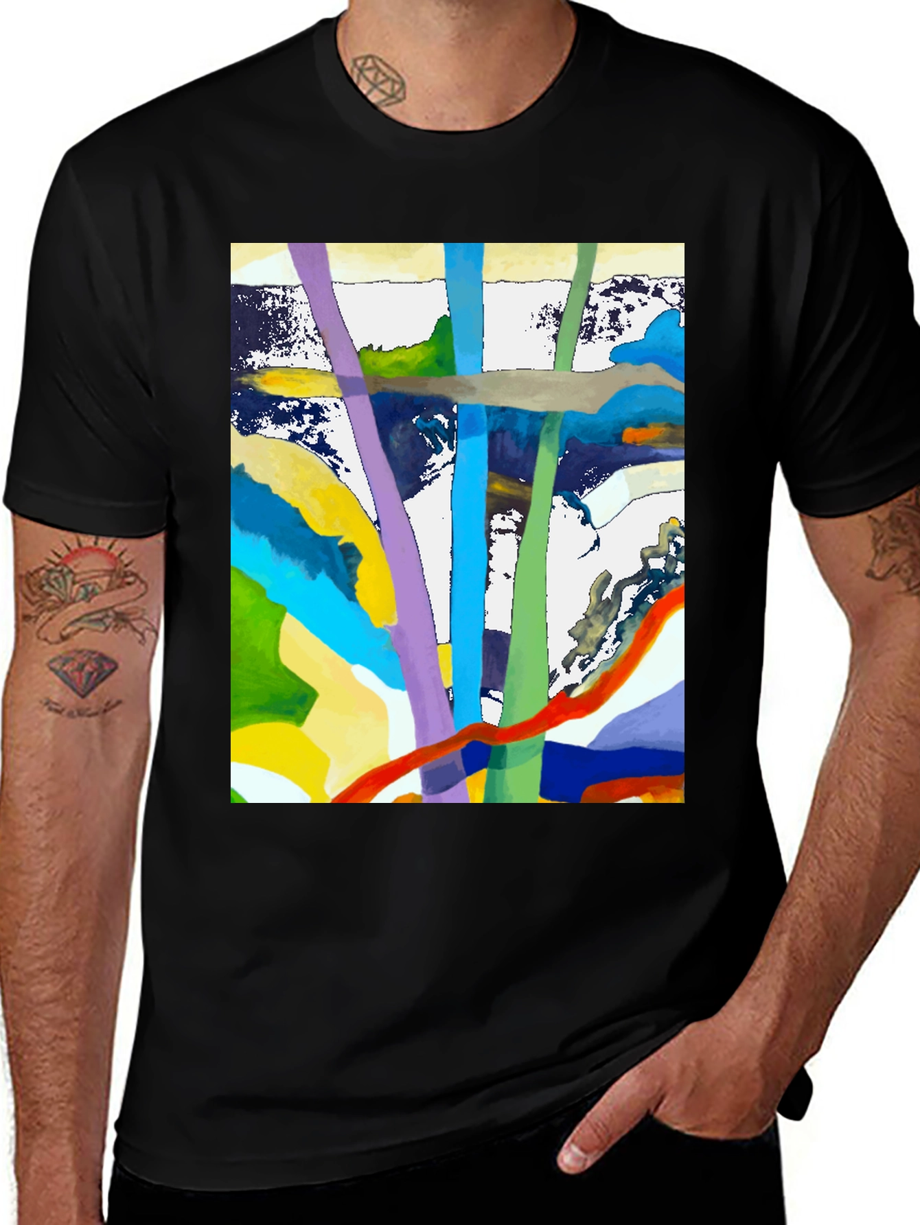 Variant 10 of Abstract Art Graphic Tee - Modern Style