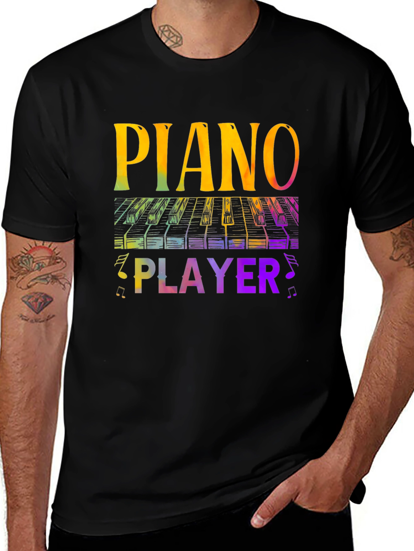 Variant 15 of Piano Player Graphic Tee - Musical Style