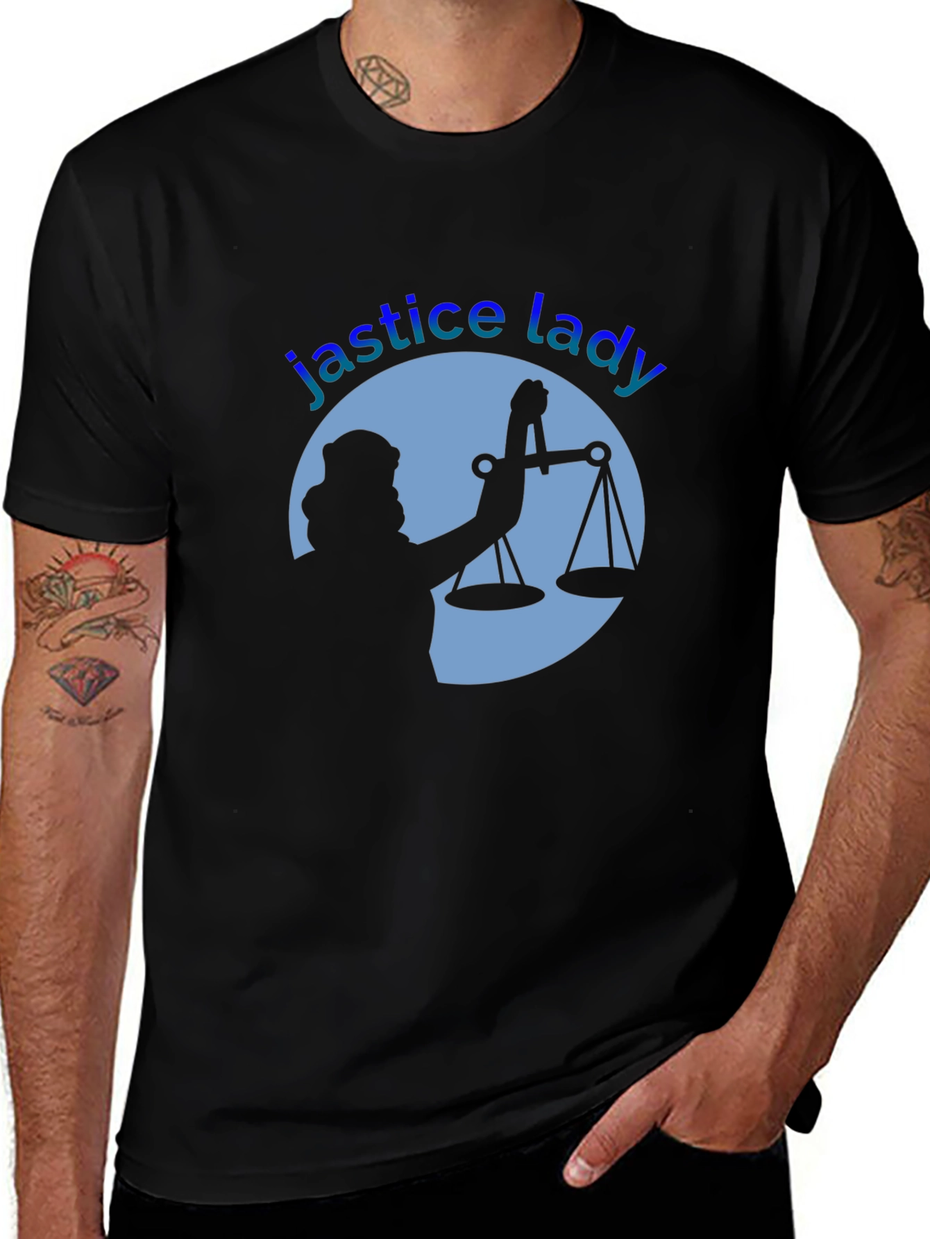 Justice Lady Graphic T-Shirt - Black