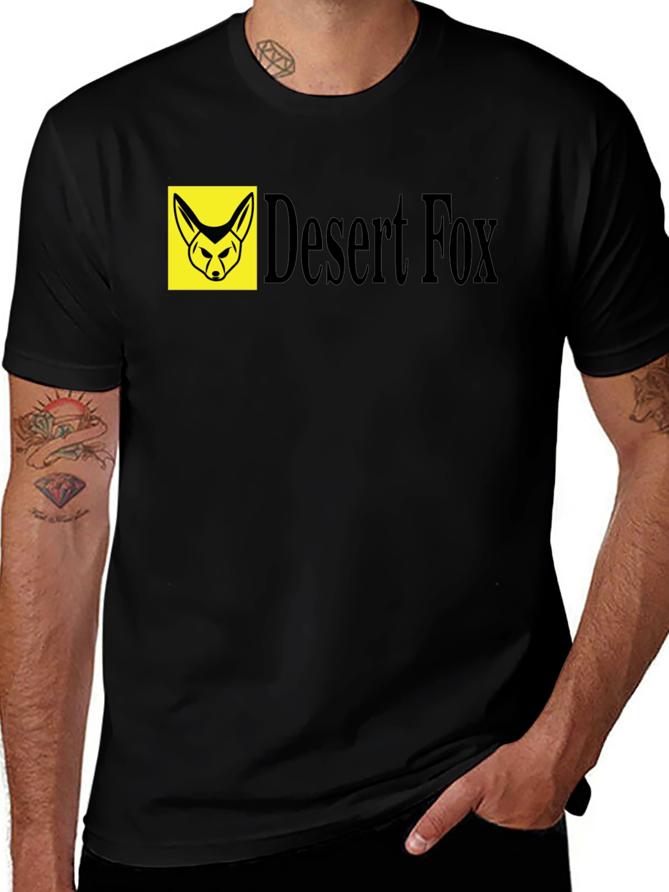 Desert Fox Graphic Tee - Modern Black T-Shirt