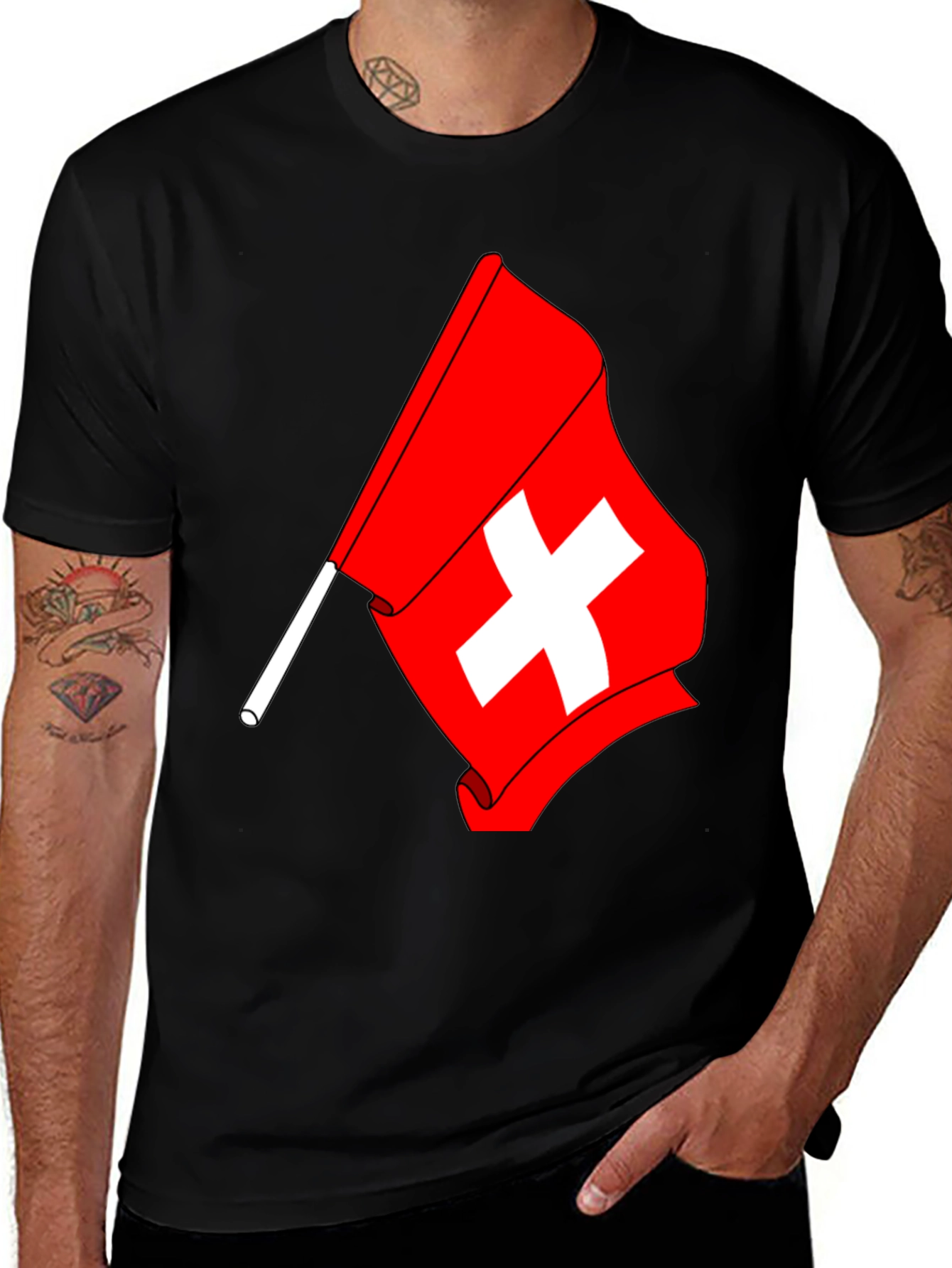 Swiss Flag Graphic T-Shirt