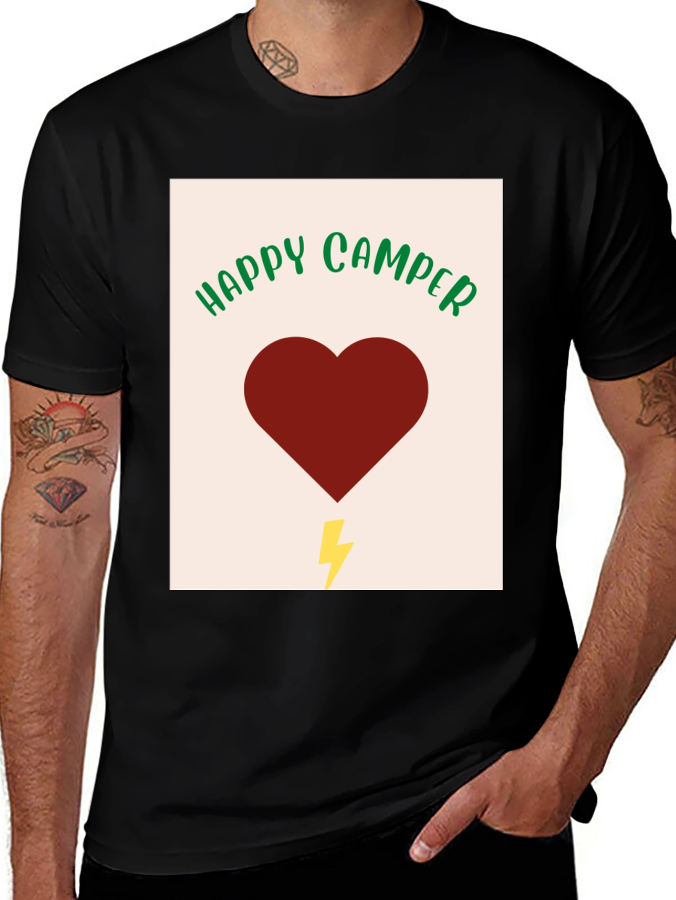 Variant 4 of Happy Camper Heart Graphic Tee