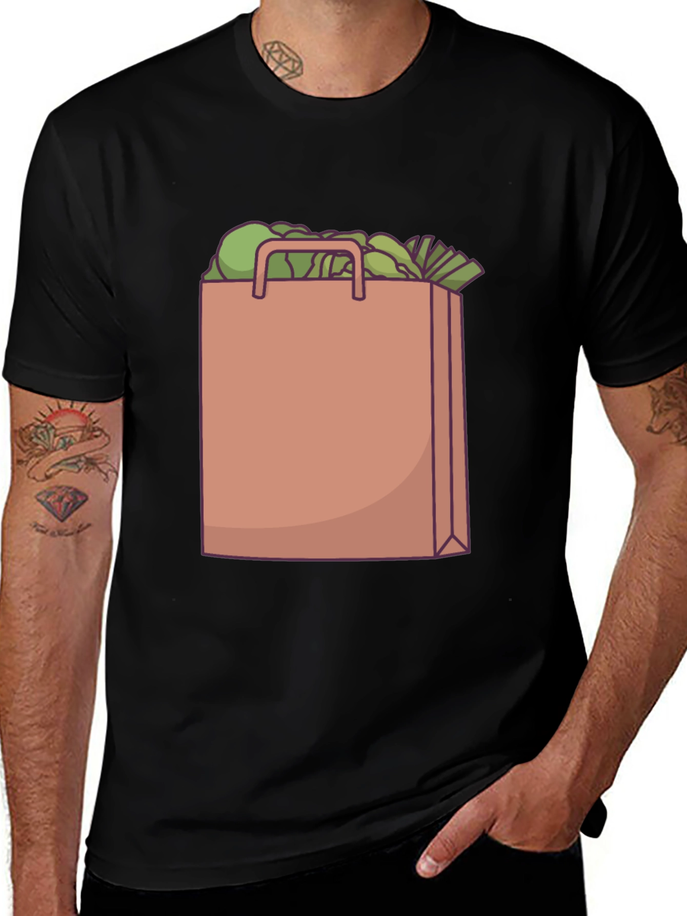 Variant 29 of Funny Cartoon Shopping Bag T-Shirt