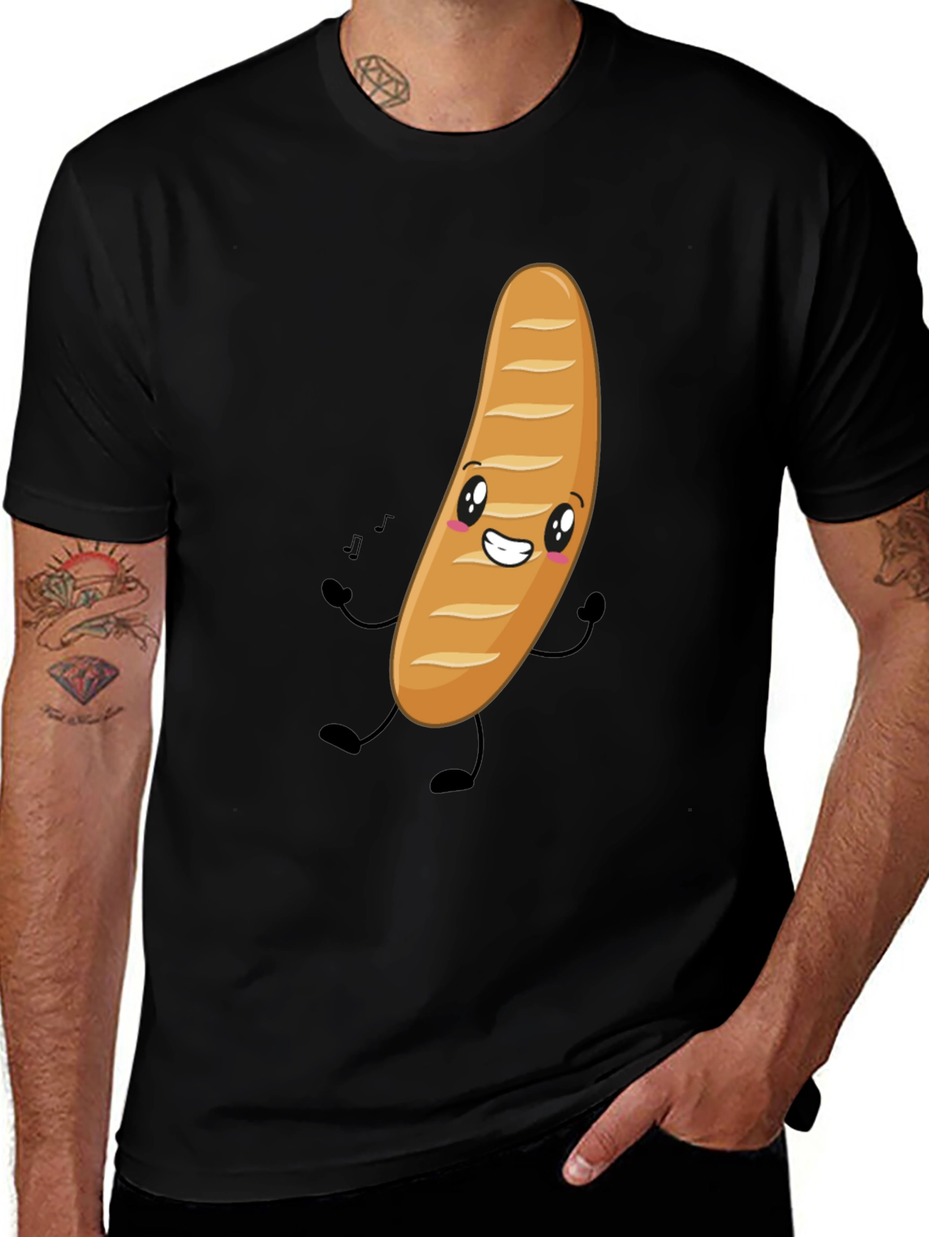 Variant 18 of Funny Bread Cartoon Graphic T-Shirt