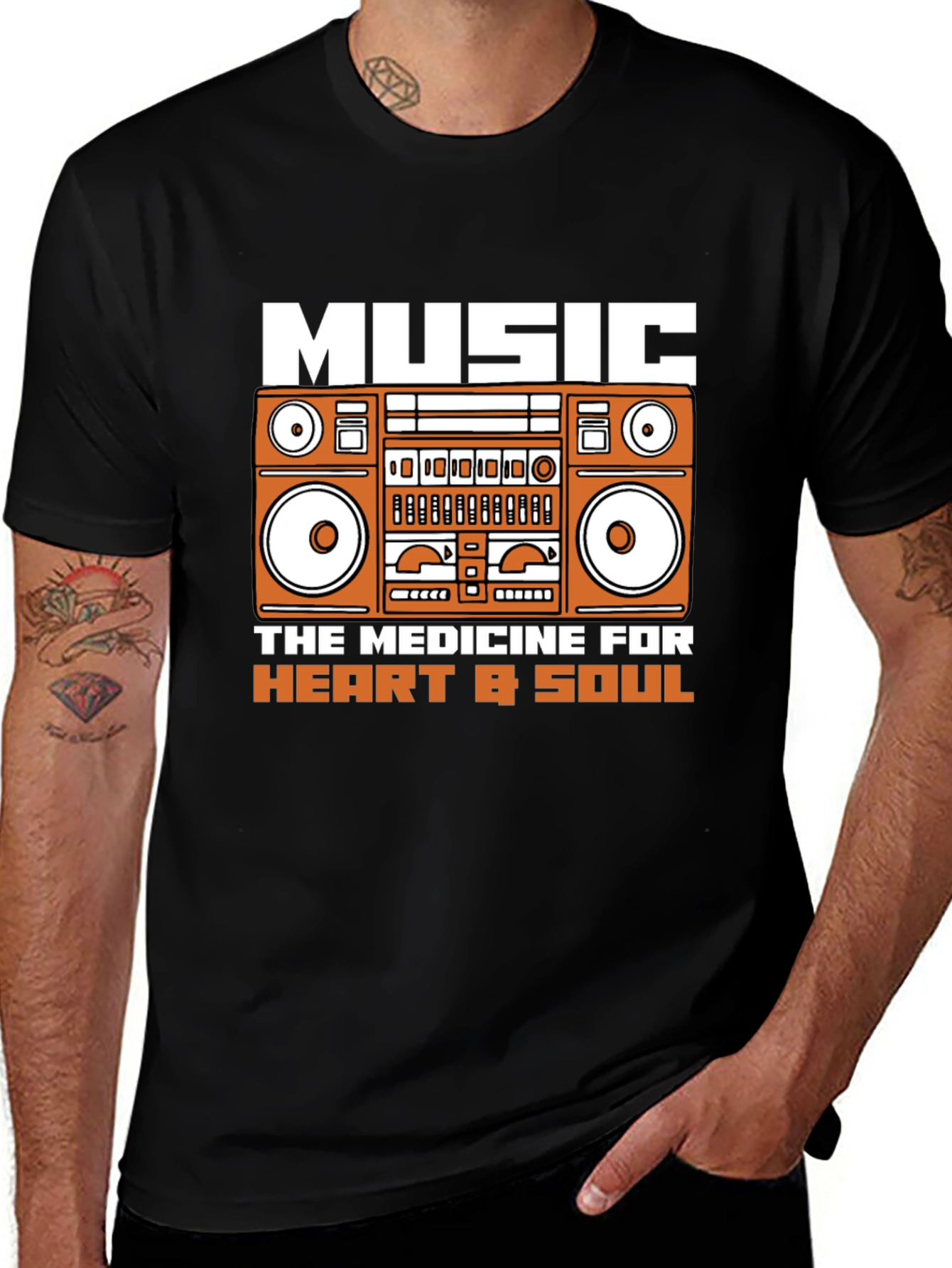 Variant 22 of Music Medicine T-Shirt - Retro Boombox Graphic Tee