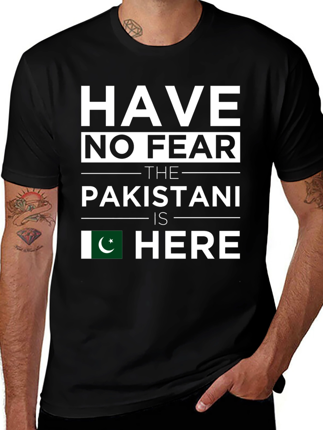 Have No Fear The Pakistani is Here Black T-Shirt