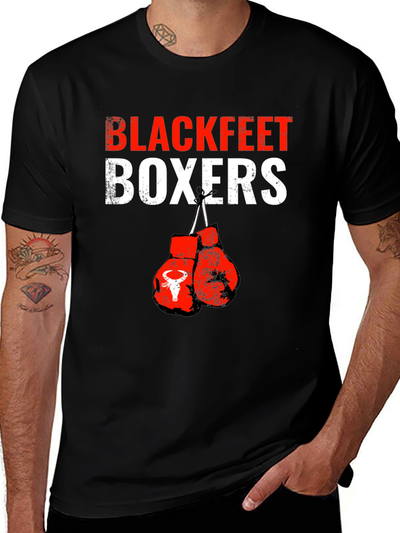 Variant 16 of Blackfeet Boxers Graphic Print T-Shirt