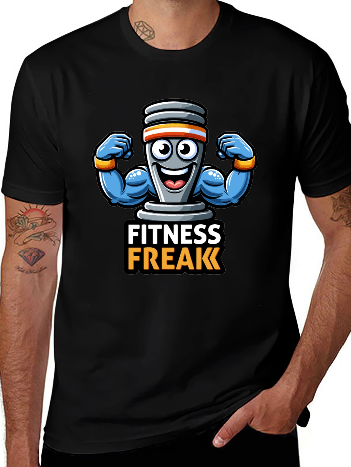 Variant 4 of Fitness Freak Black Graphic Tee