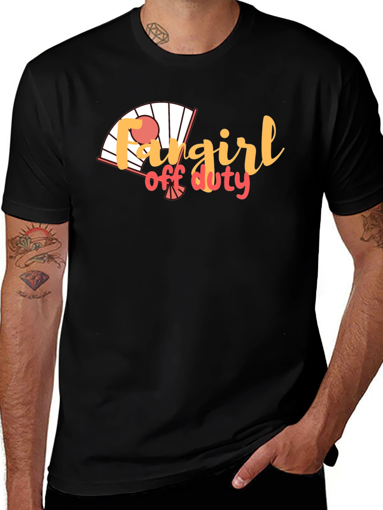 Variant 10 of Fangirl Off Duty T-Shirt - Black Cotton Tee