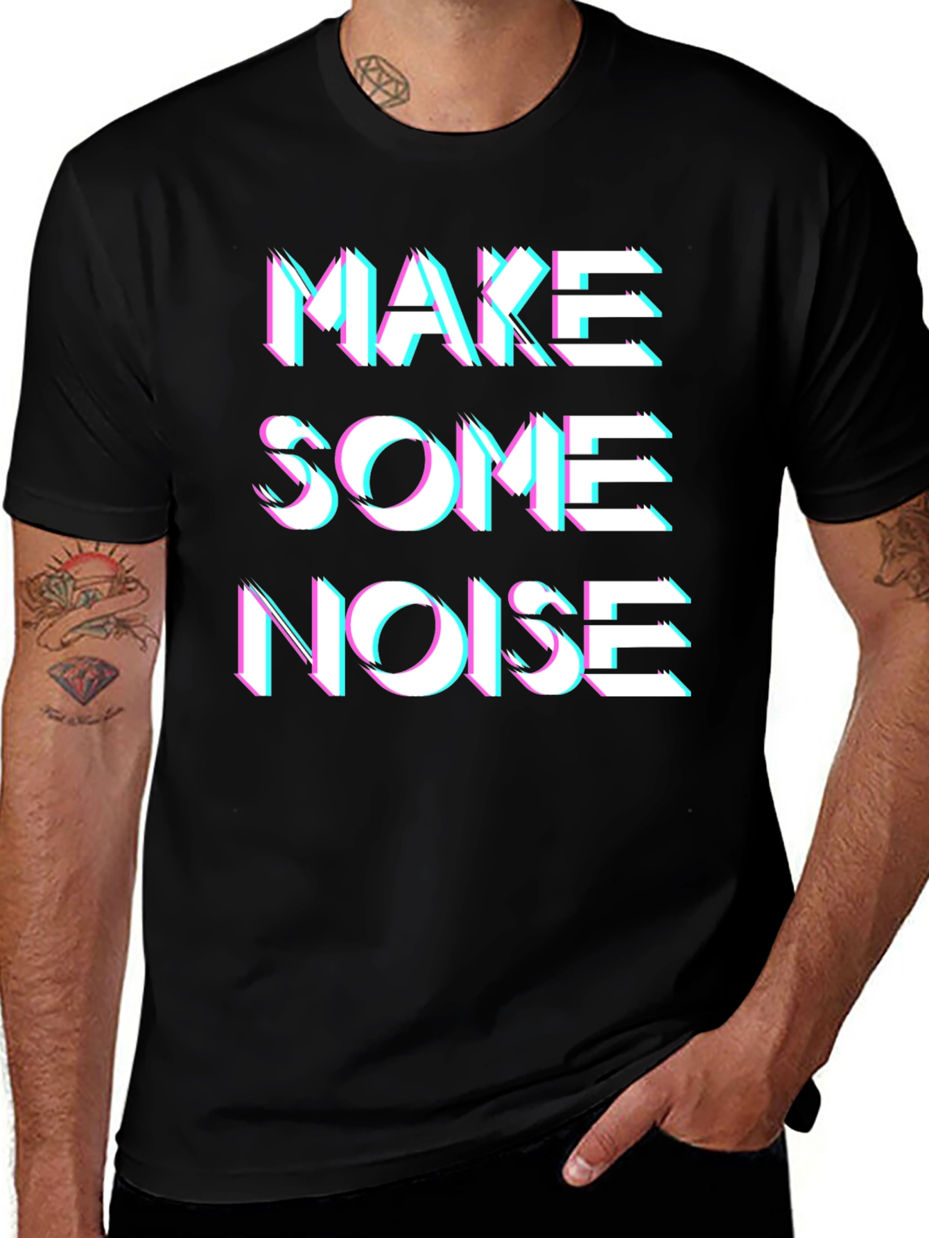 Variant 9 of Make Some Noise Glitch Tee - Bold Graphic T-Shirt