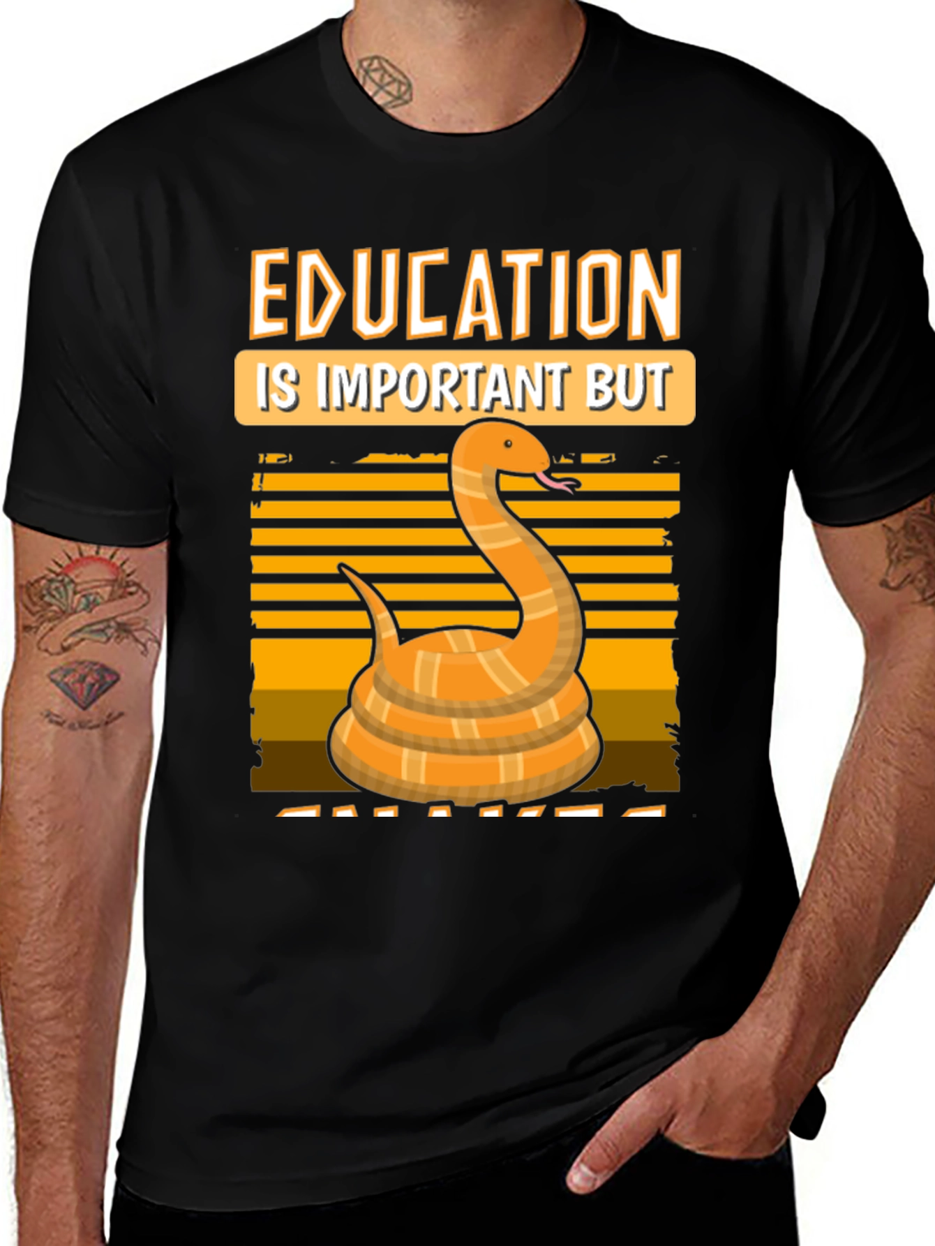 Variant 19 of Education is Important But Snakes T-Shirt