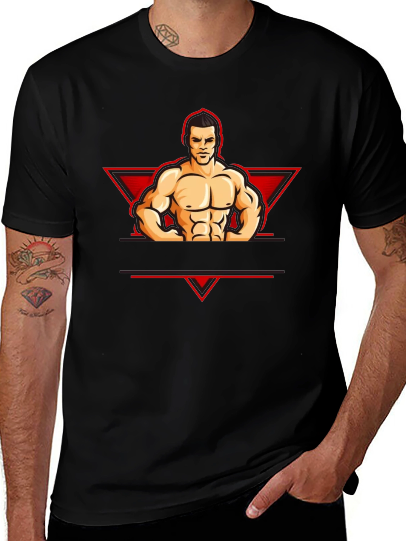 Variant 22 of Muscle Man Graphic Tee - Black