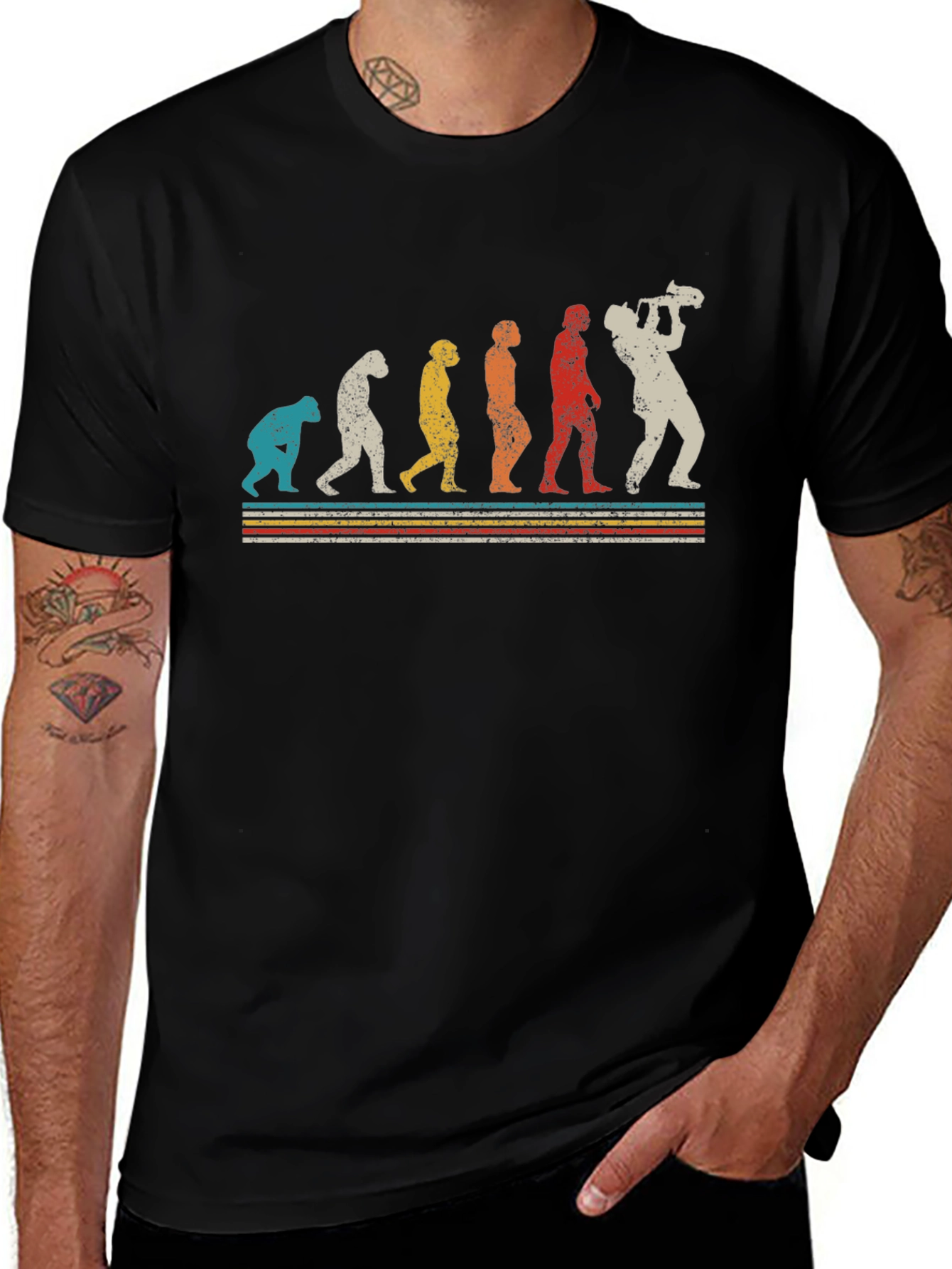 Variant 6 of Evolution of the Cameraman Black T-Shirt