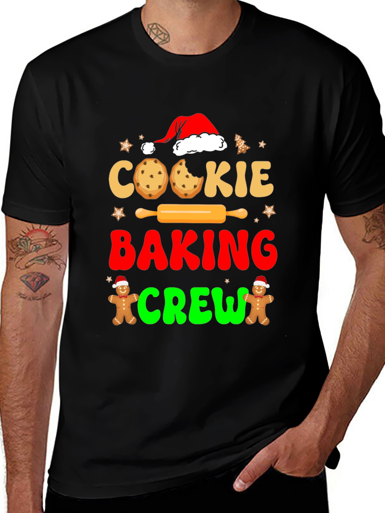 Variant 2 of Cookie Baking Crew Graphic T-Shirt - Festive Holiday Tee