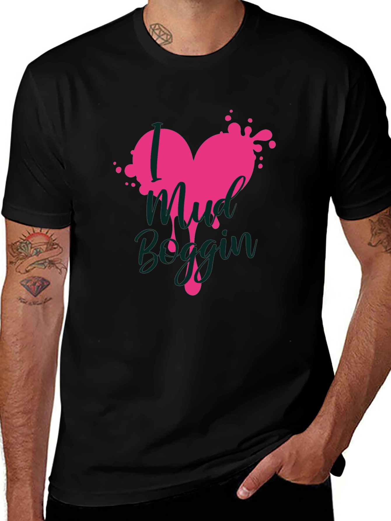 Variant 9 of Mud Boggin' Heart Graphic T-Shirt - Black