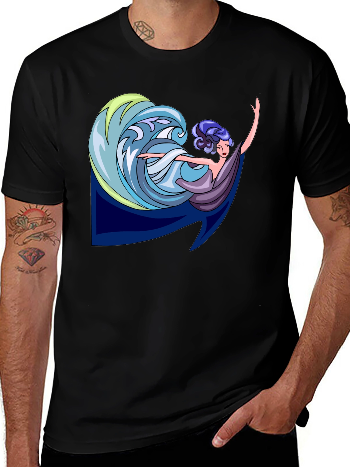 Ocean Wave Maiden Graphic T-Shirt
