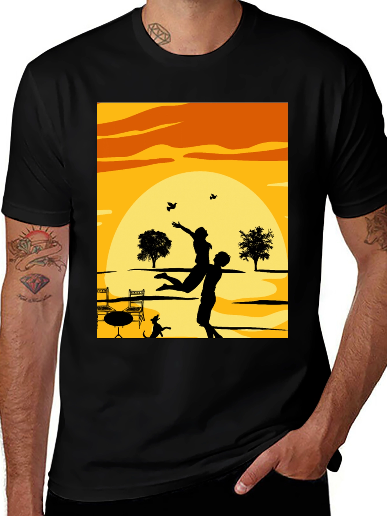 Variant 9 of Sunset Embrace Graphic Tee