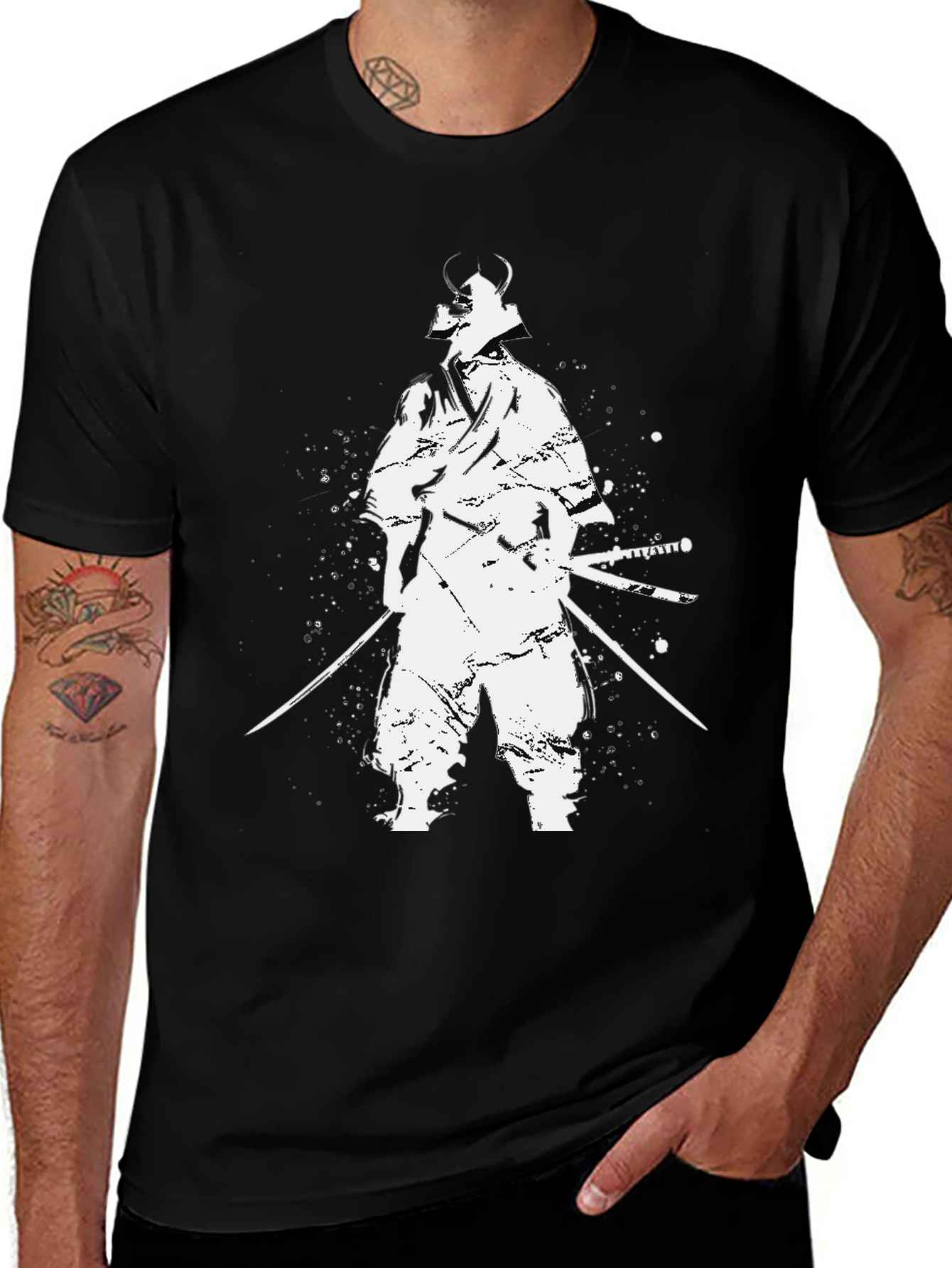 Samurai Warrior Graphic Black T-Shirt