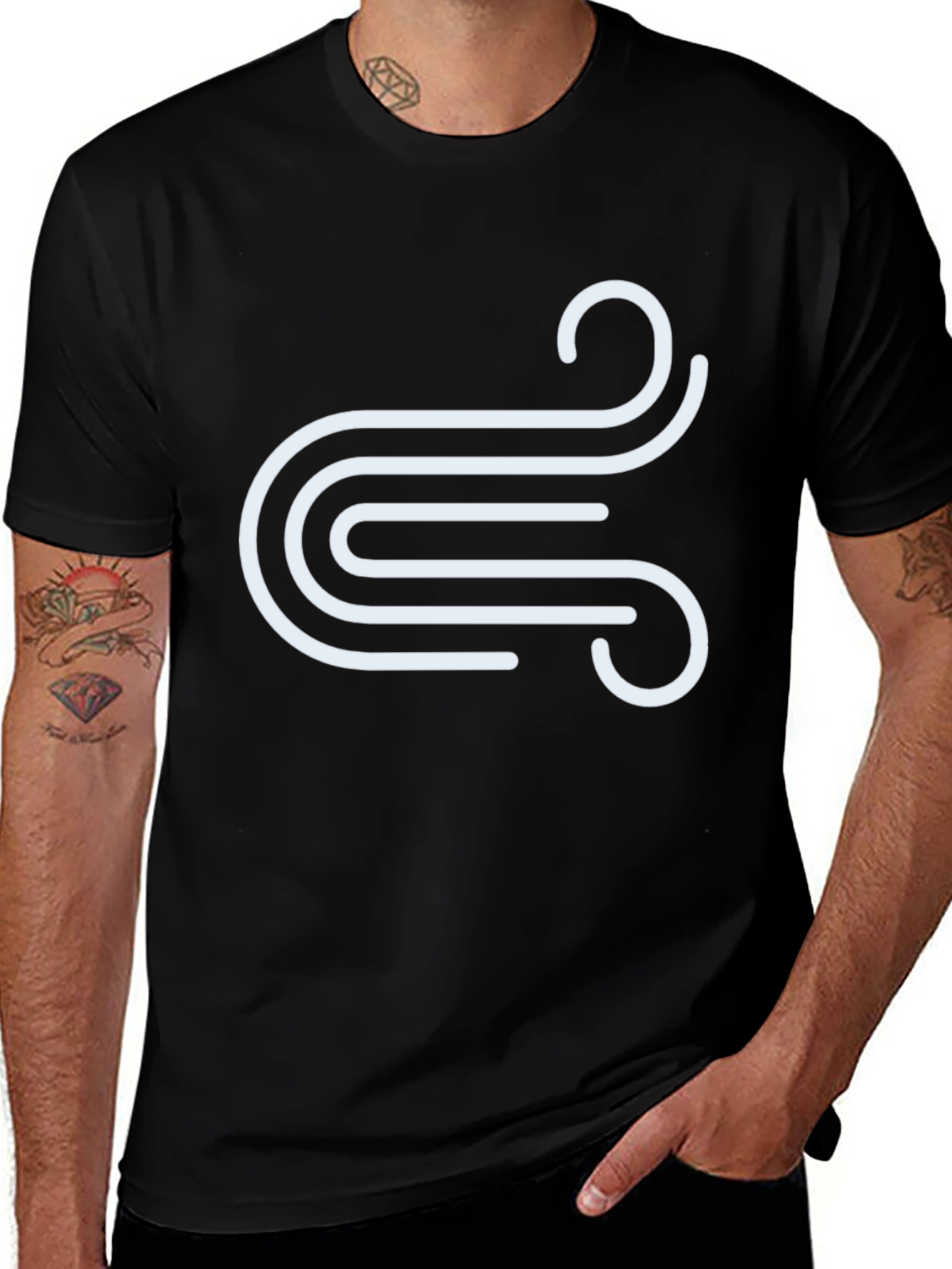 Variant 3 of Abstract Swirl Graphic Tee - Stylish Men's T-Shirt