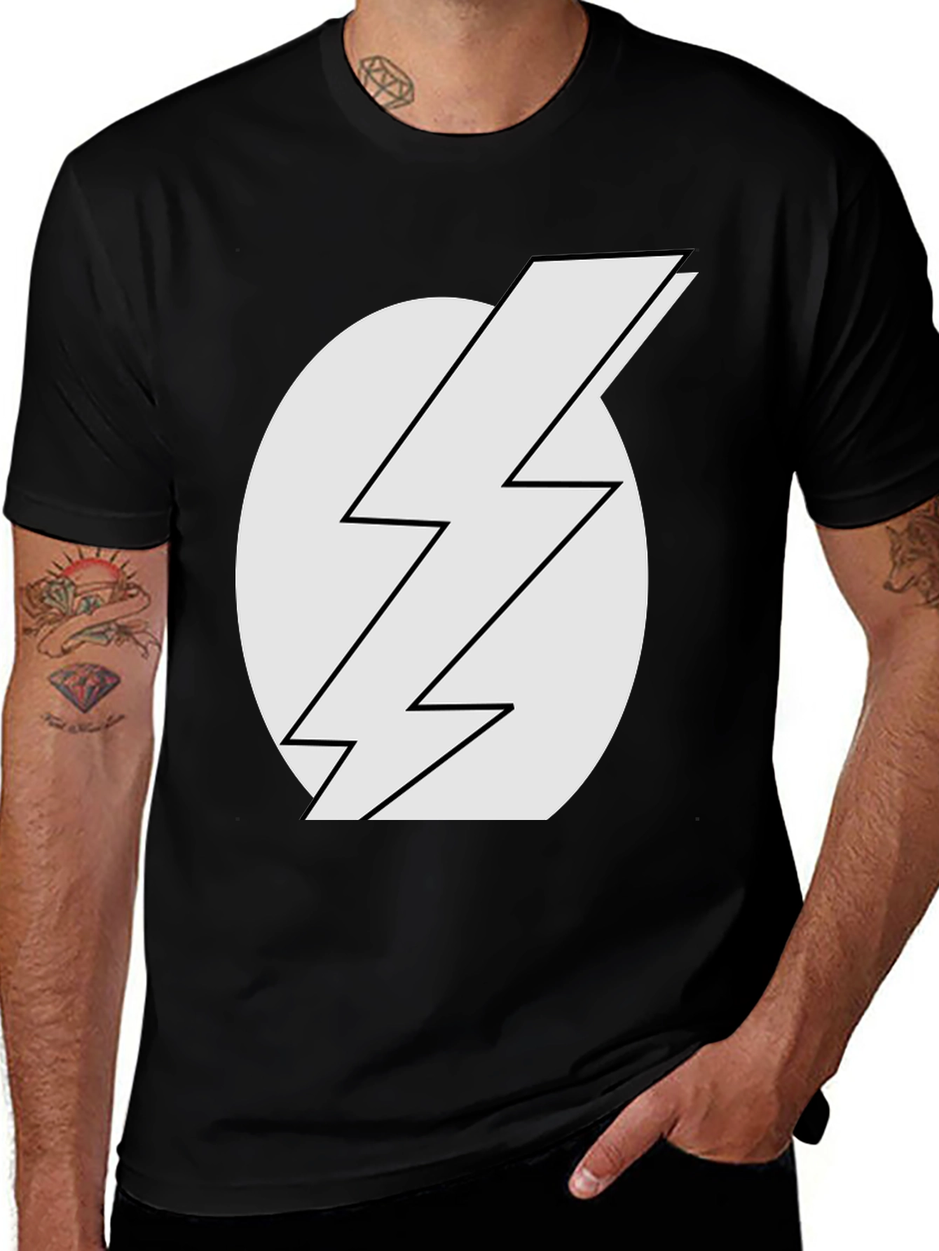 Variant 4 of Lightning Bolt T-Shirt - Classic Black Tee