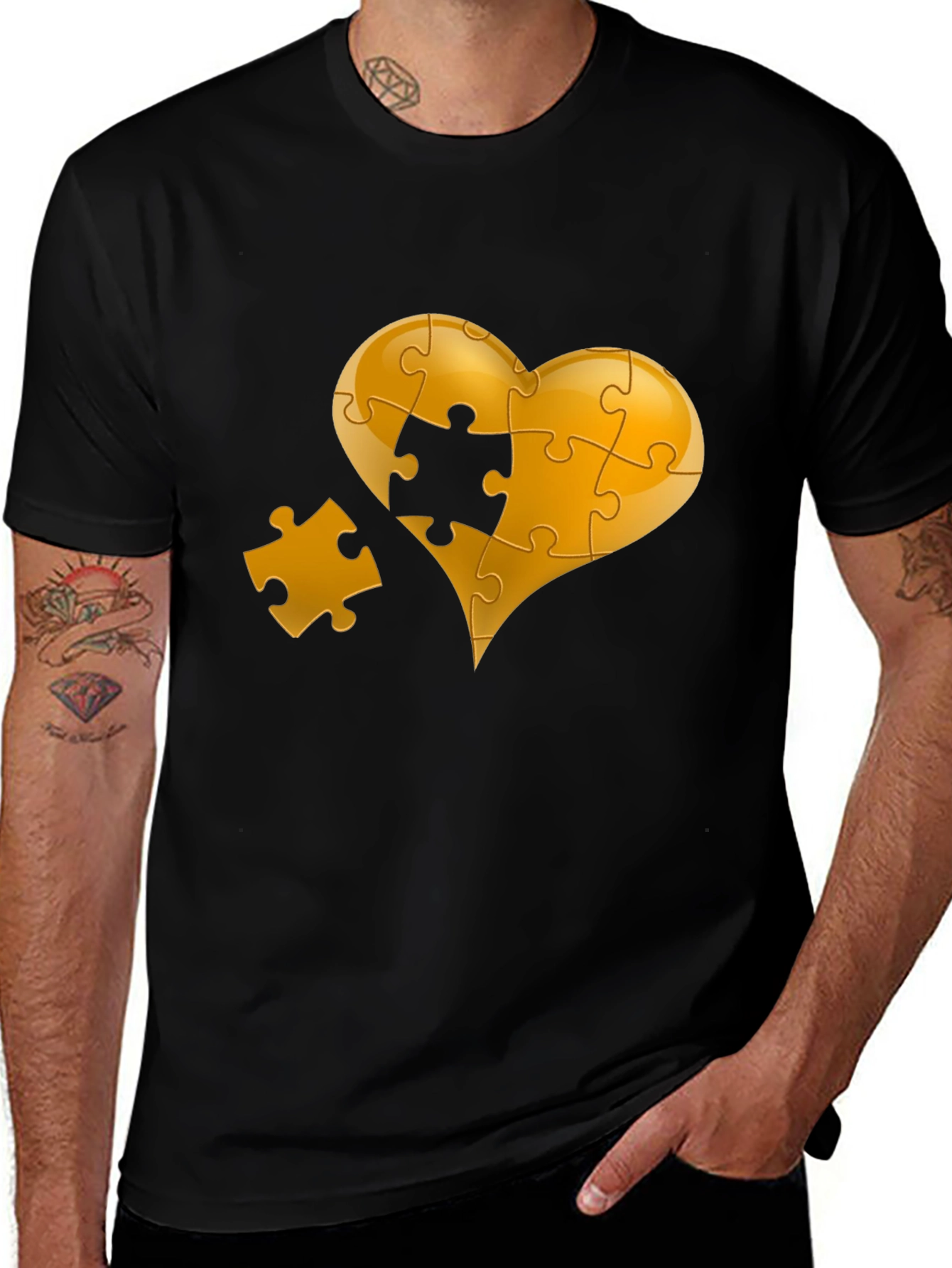 Variant 10 of Puzzle Heart Graphic T-Shirt