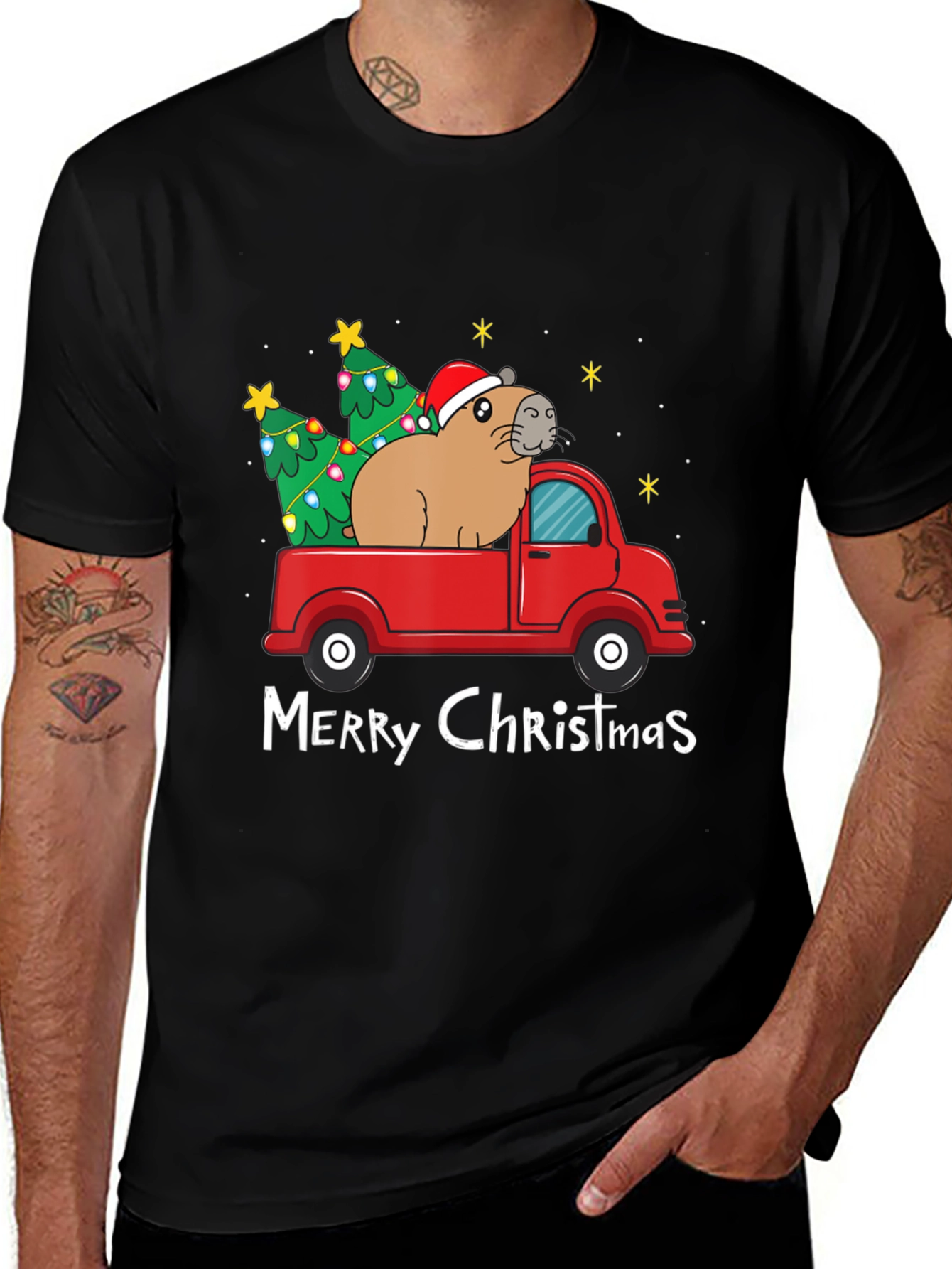 Variant 25 of Festive Capybara Christmas T-Shirt