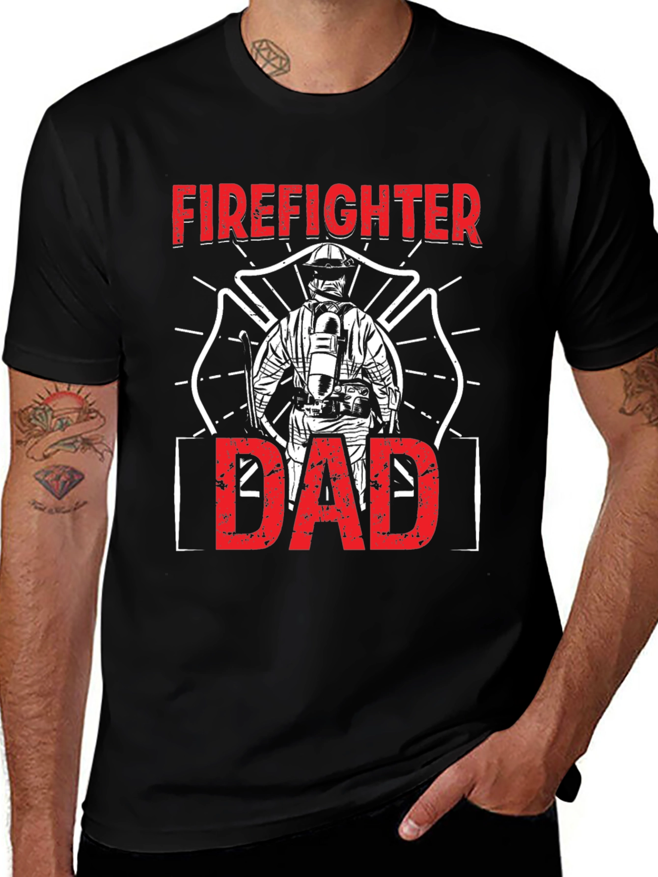 Variant 4 of Firefighter Dad Graphic T-Shirt