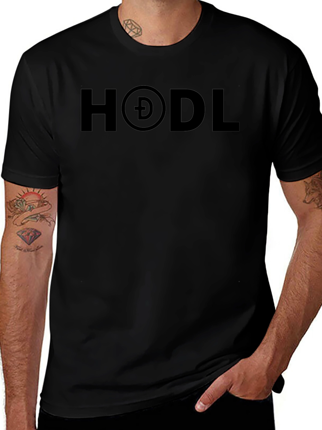 HODL Dogecoin Crypto Black T-Shirt