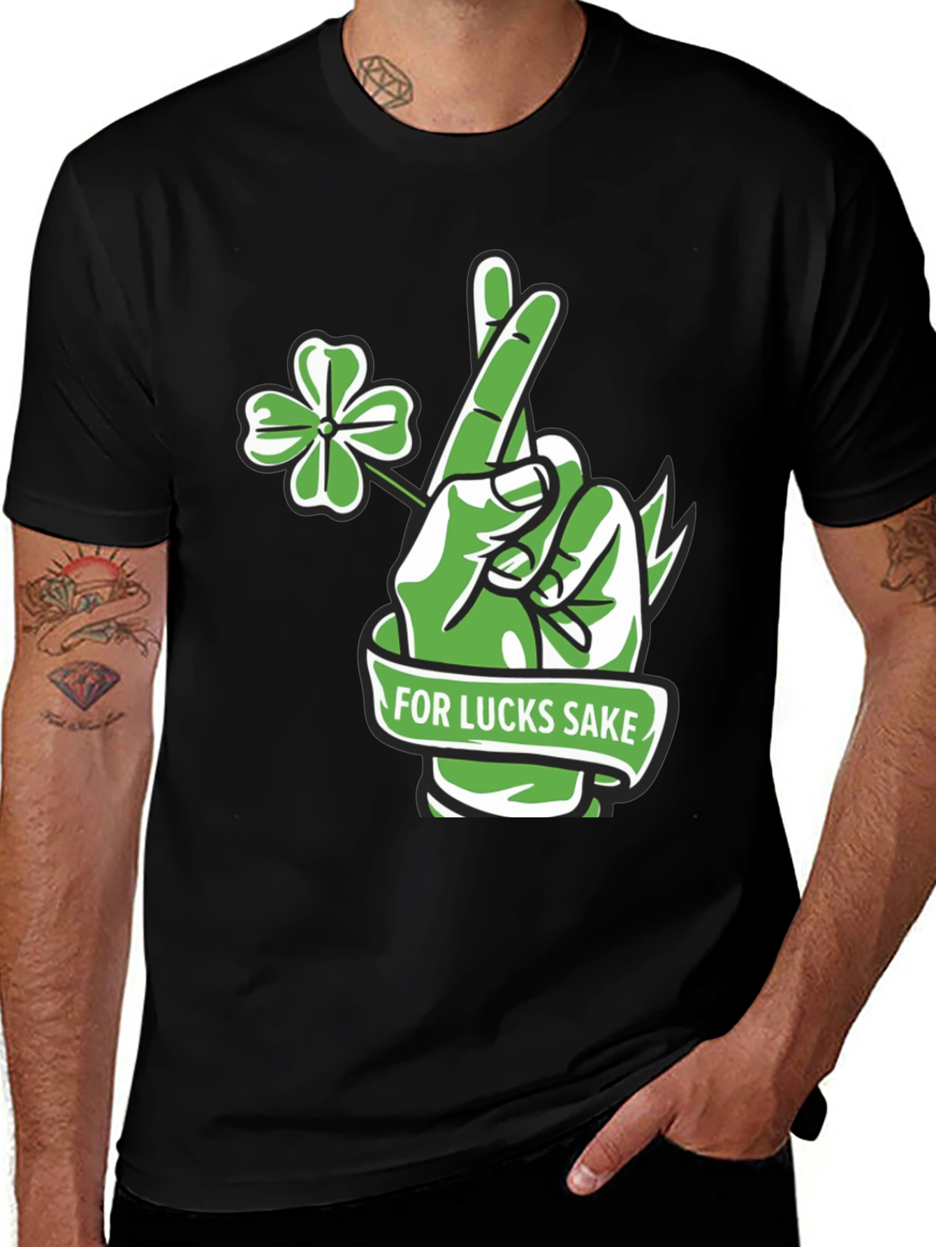 Variant 22 of Lucky Charm T-Shirt - 'For Lucks Sake' Design