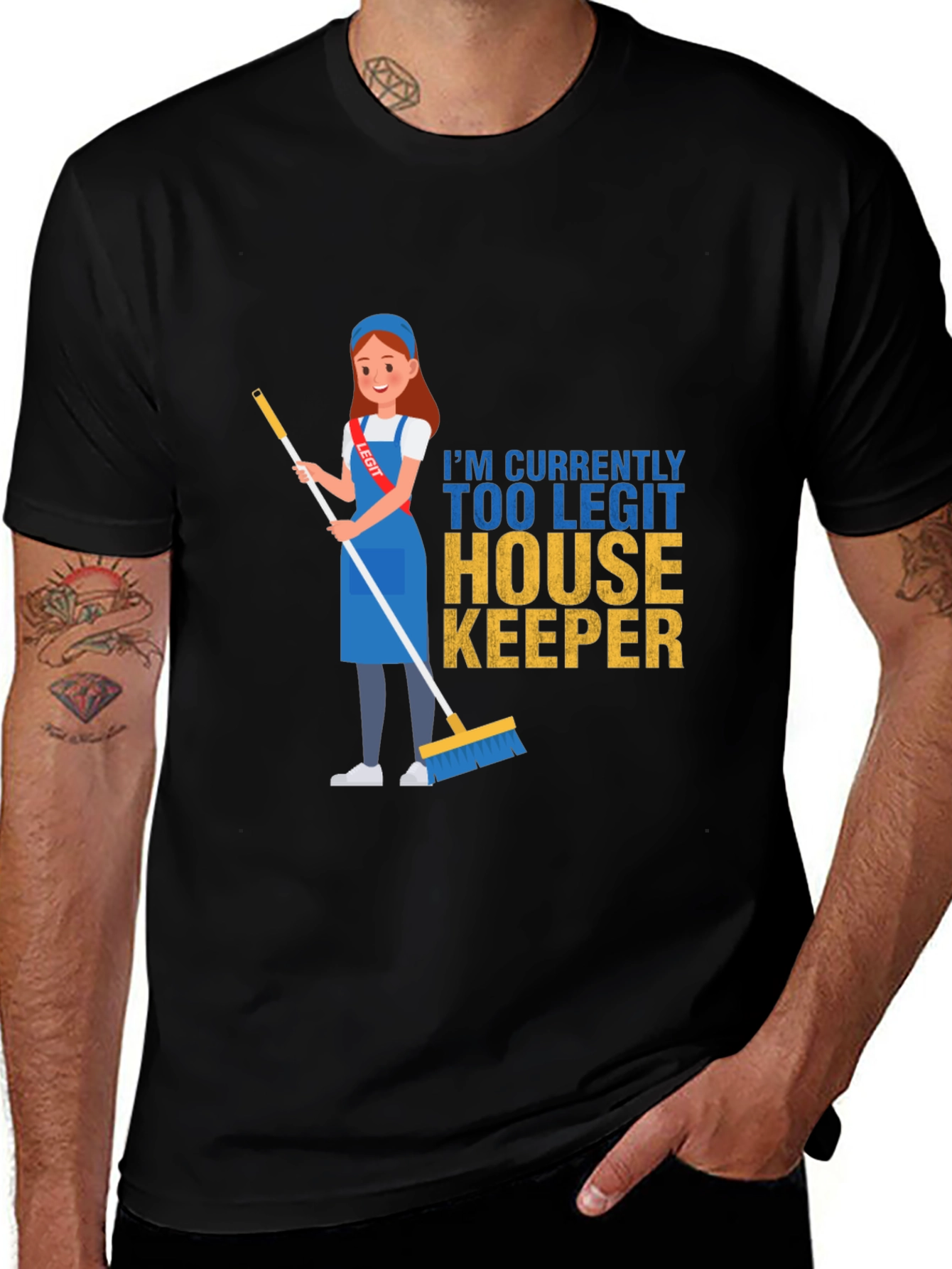 Black Too Legit Housekeeper T-Shirt main image