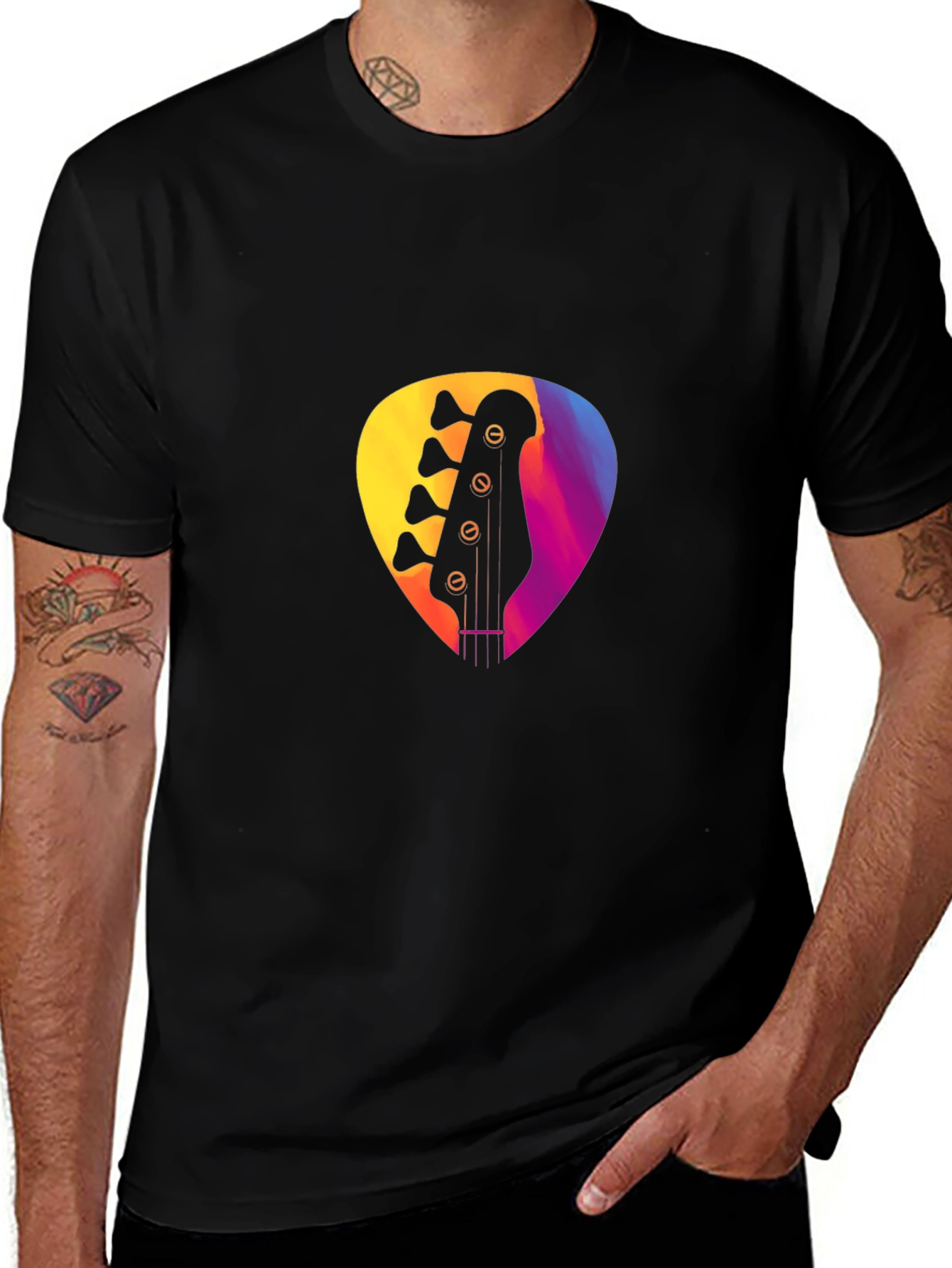 Variant 26 of Bass Guitar Pick Graphic T-Shirt