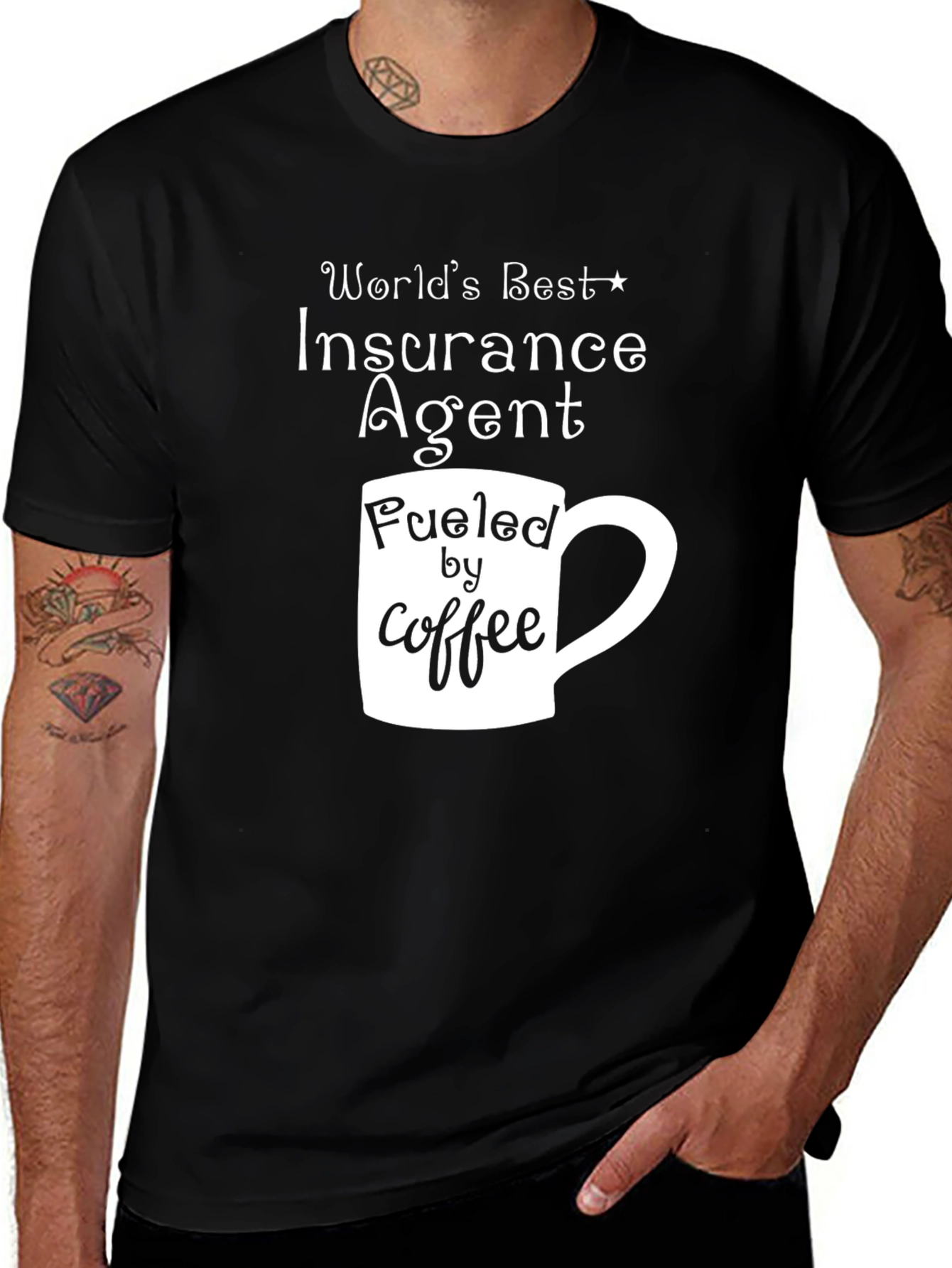 Variant 16 of Insurance Agent Coffee T-Shirt - Black