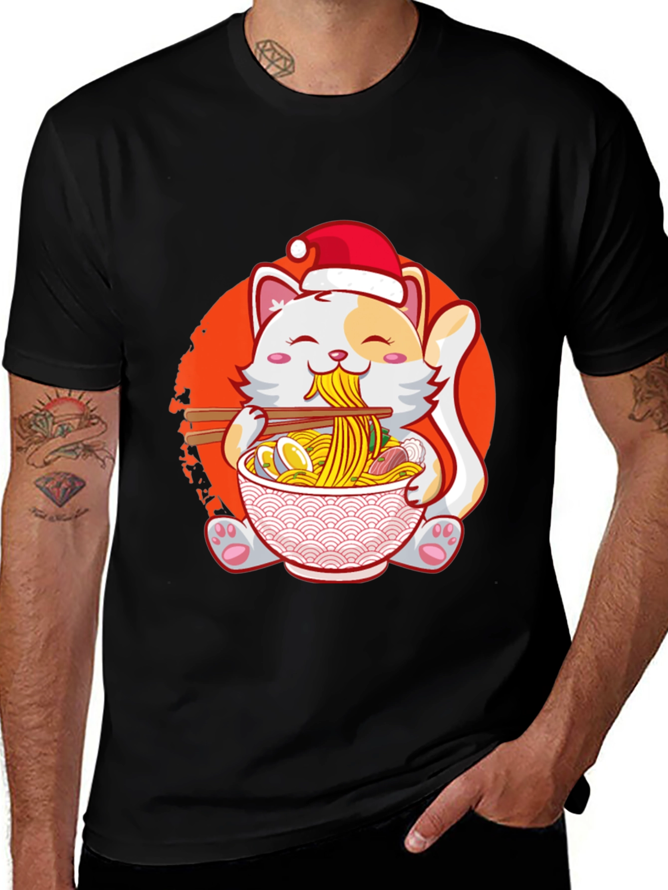 Variant 27 of Ramen Cat Christmas T-Shirt