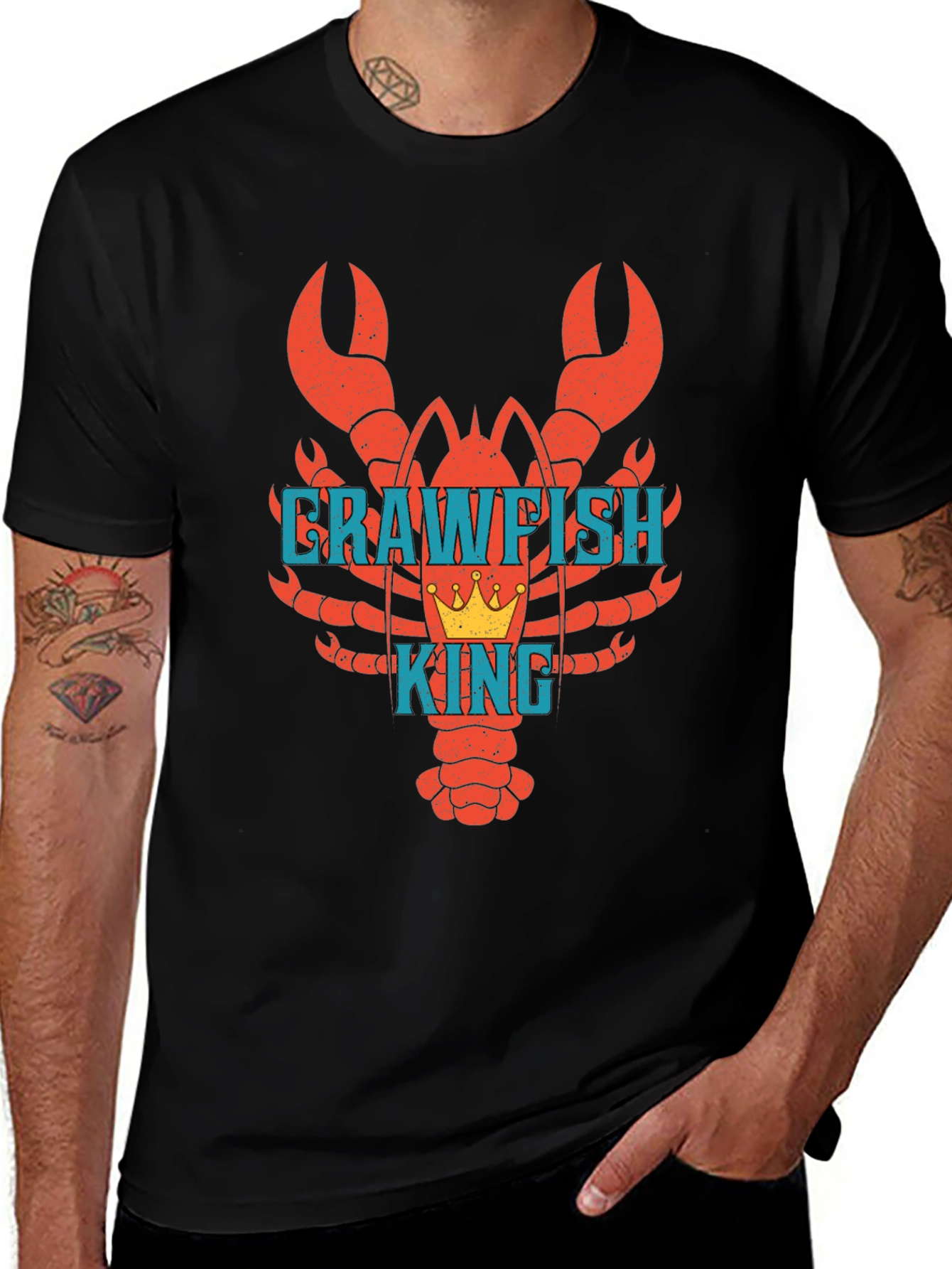 Crawfish King T-Shirt - Cajun Seafood Lover
