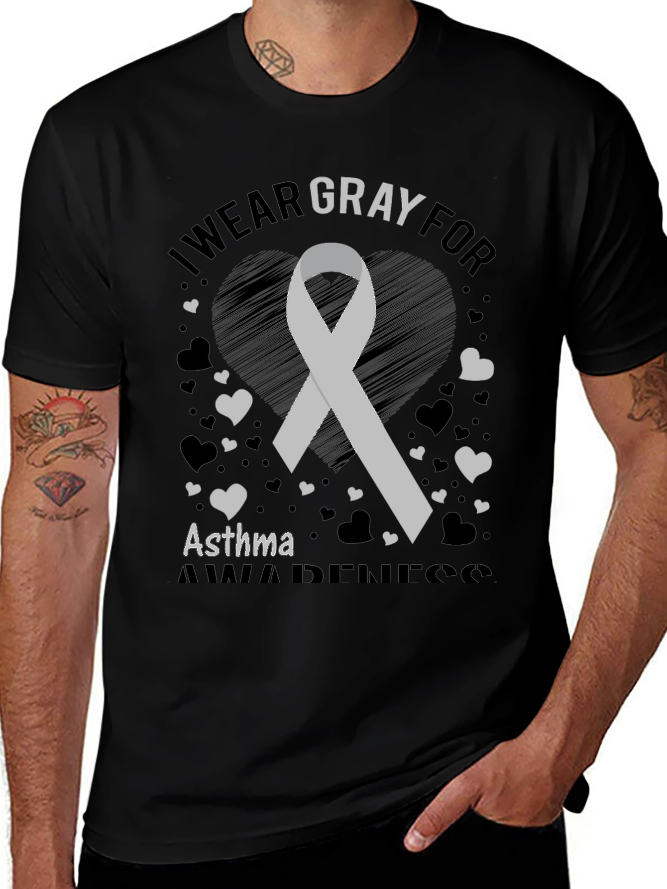 I Wear Gray For Asthma Awareness T-Shirt
