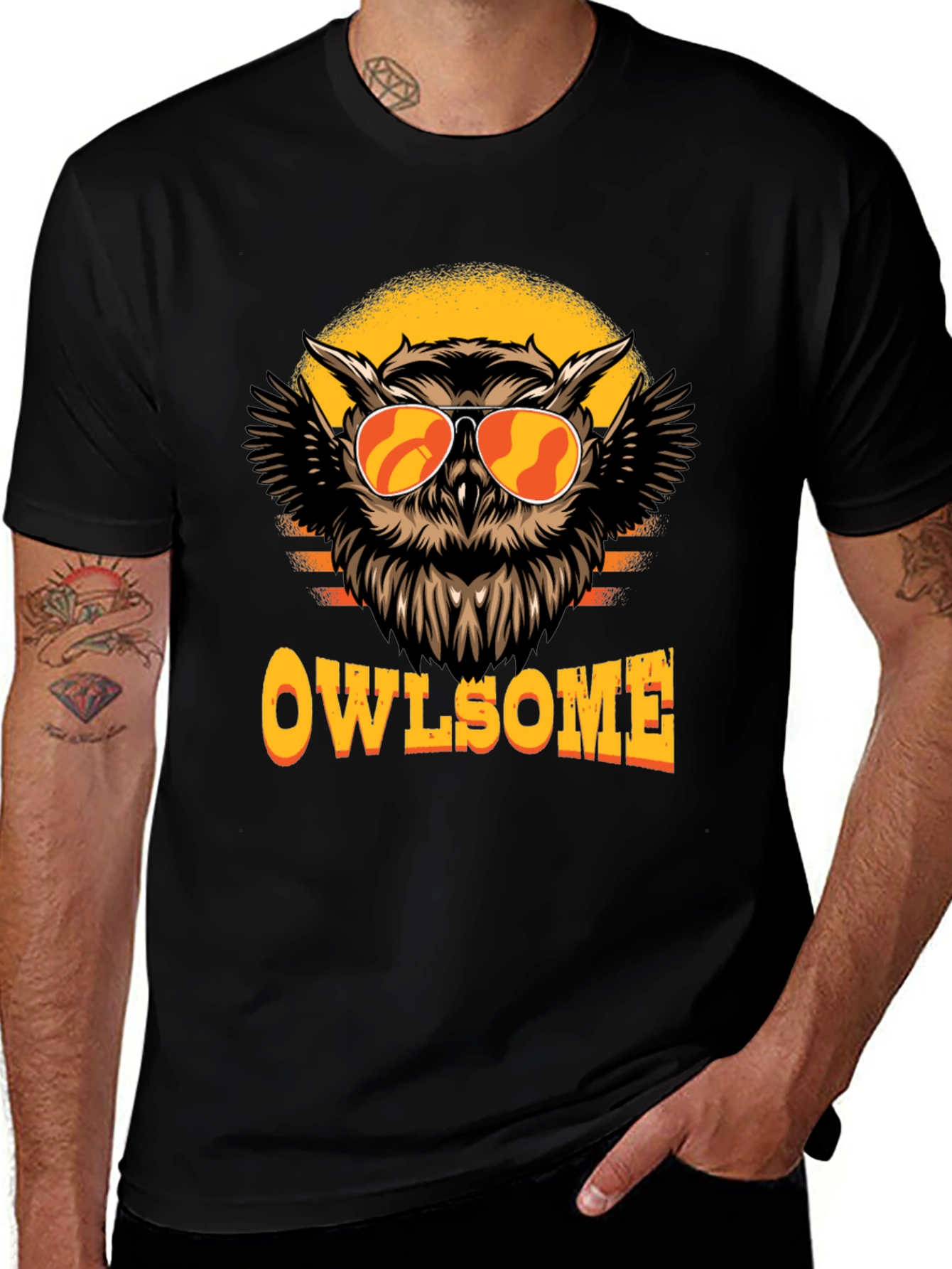 Variant 10 of Cool Owl T-Shirt - "Owlsome" Design