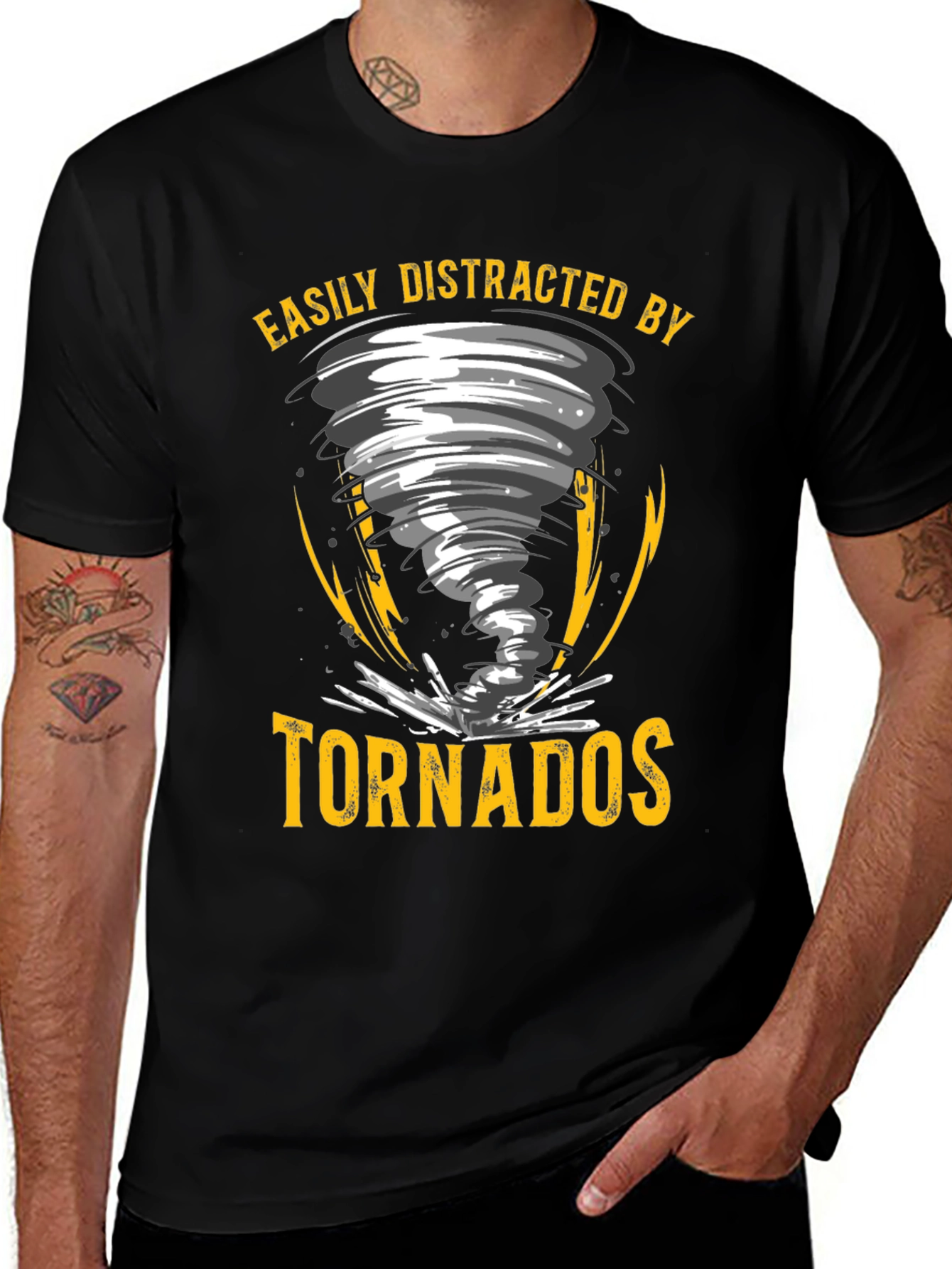 Variant 23 of Tornado Graphic T-Shirt - Distracted By Tornados