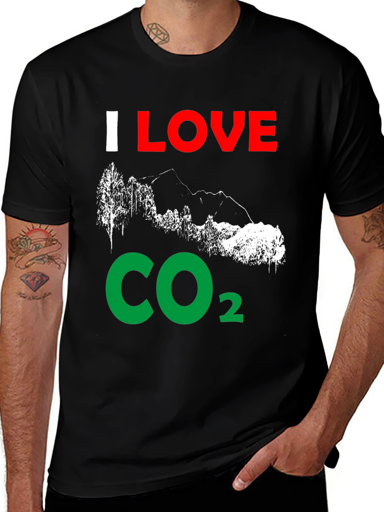 Variant 2 of I LOVE CO2 T-Shirt, Climate Change Tee